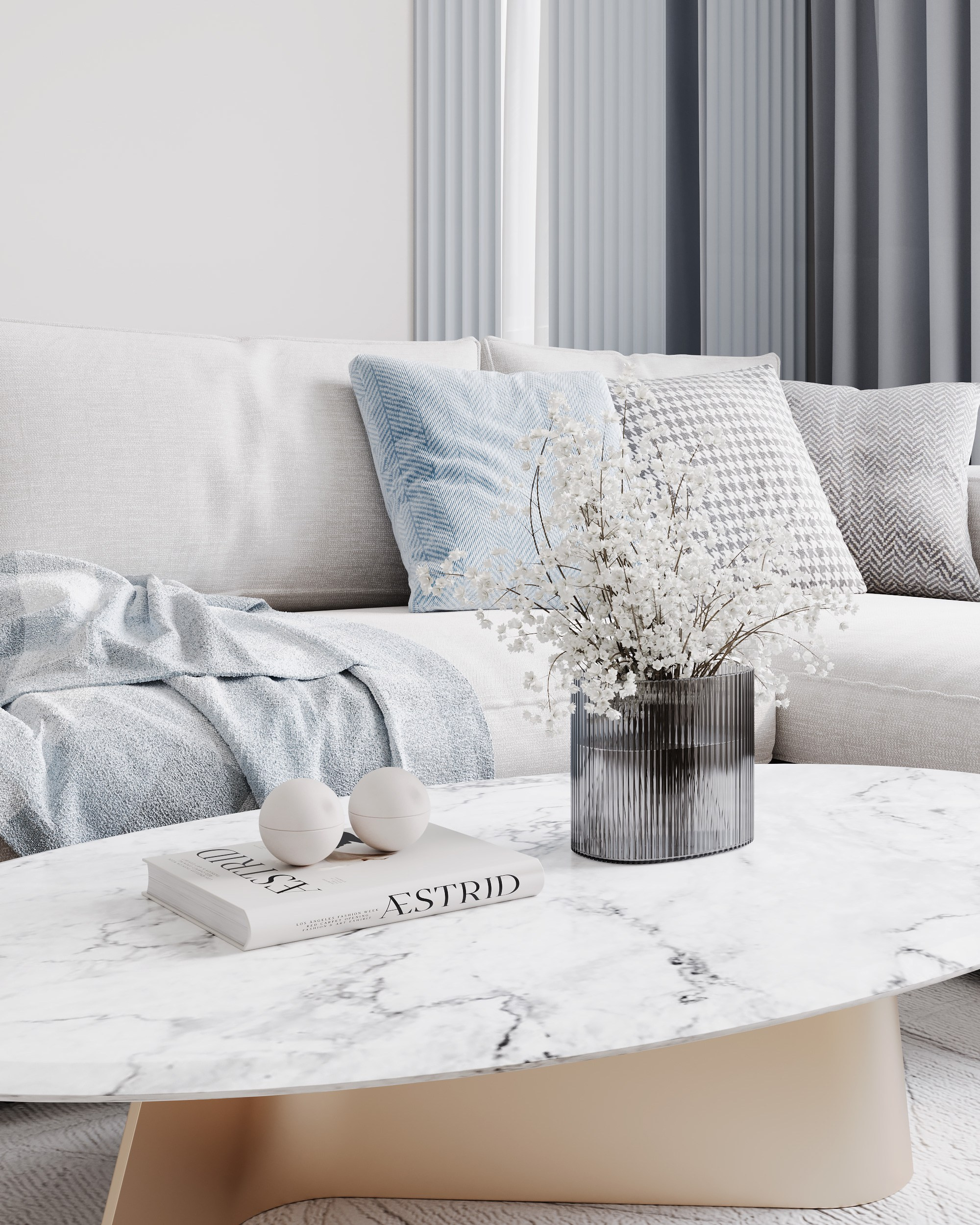 Blue Classic. Дизайн интерьера | 3D визуализация | Миланская Марина