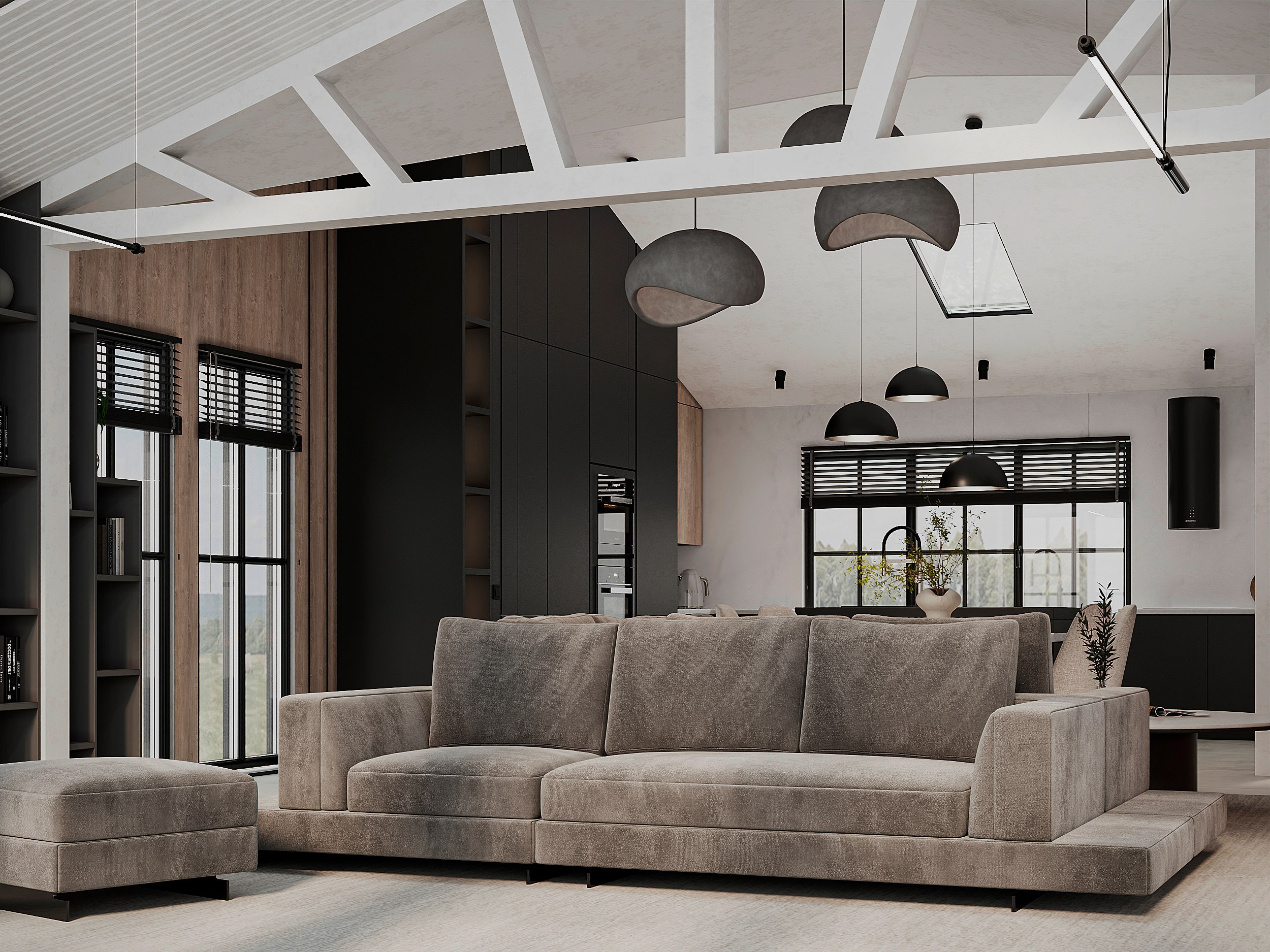 Кухня — Гостиная и прихожая в одном помещении 🤍