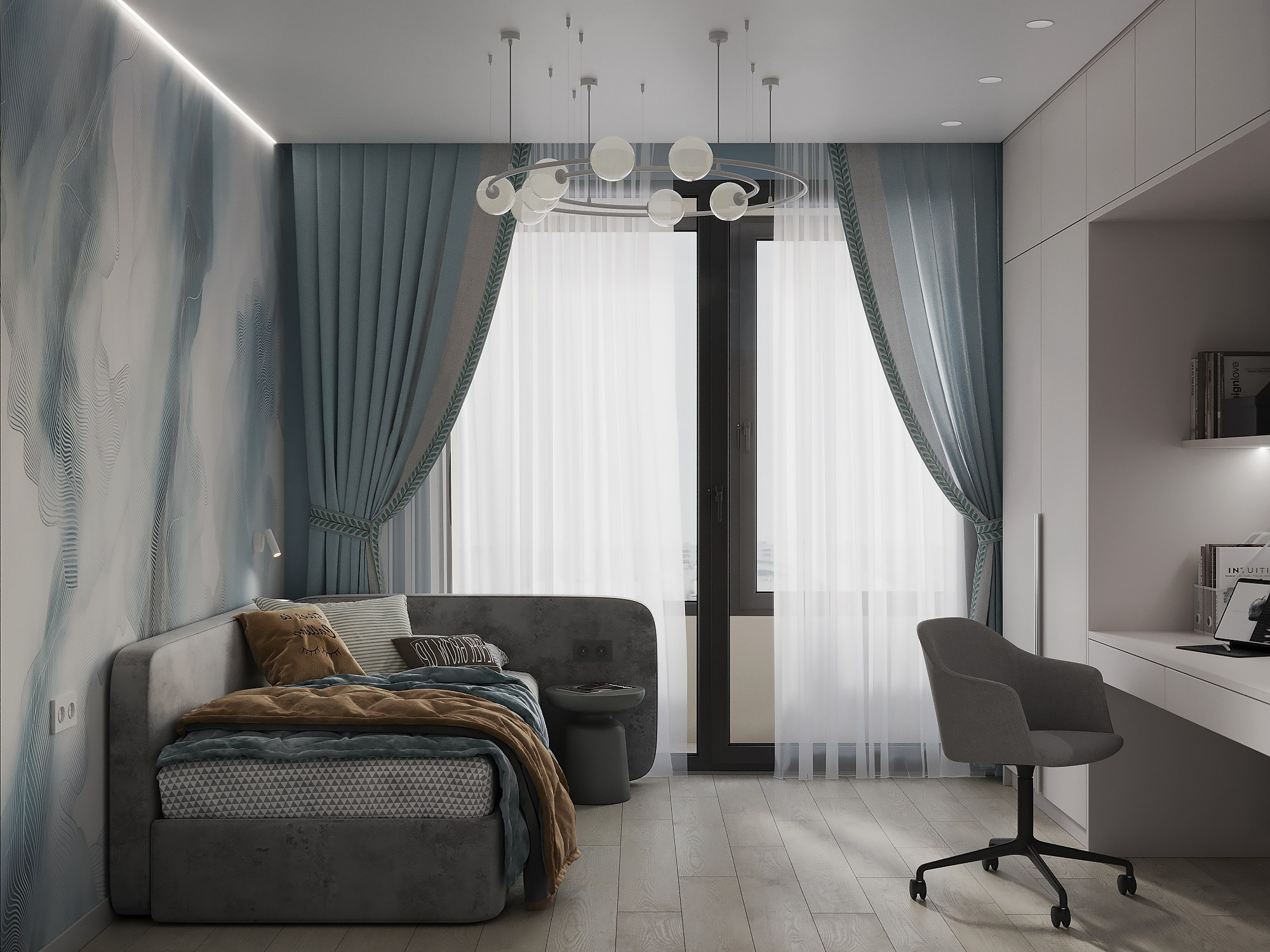 Спальня младшей дочери. 3D-дизайнер Кристина Пуляевская