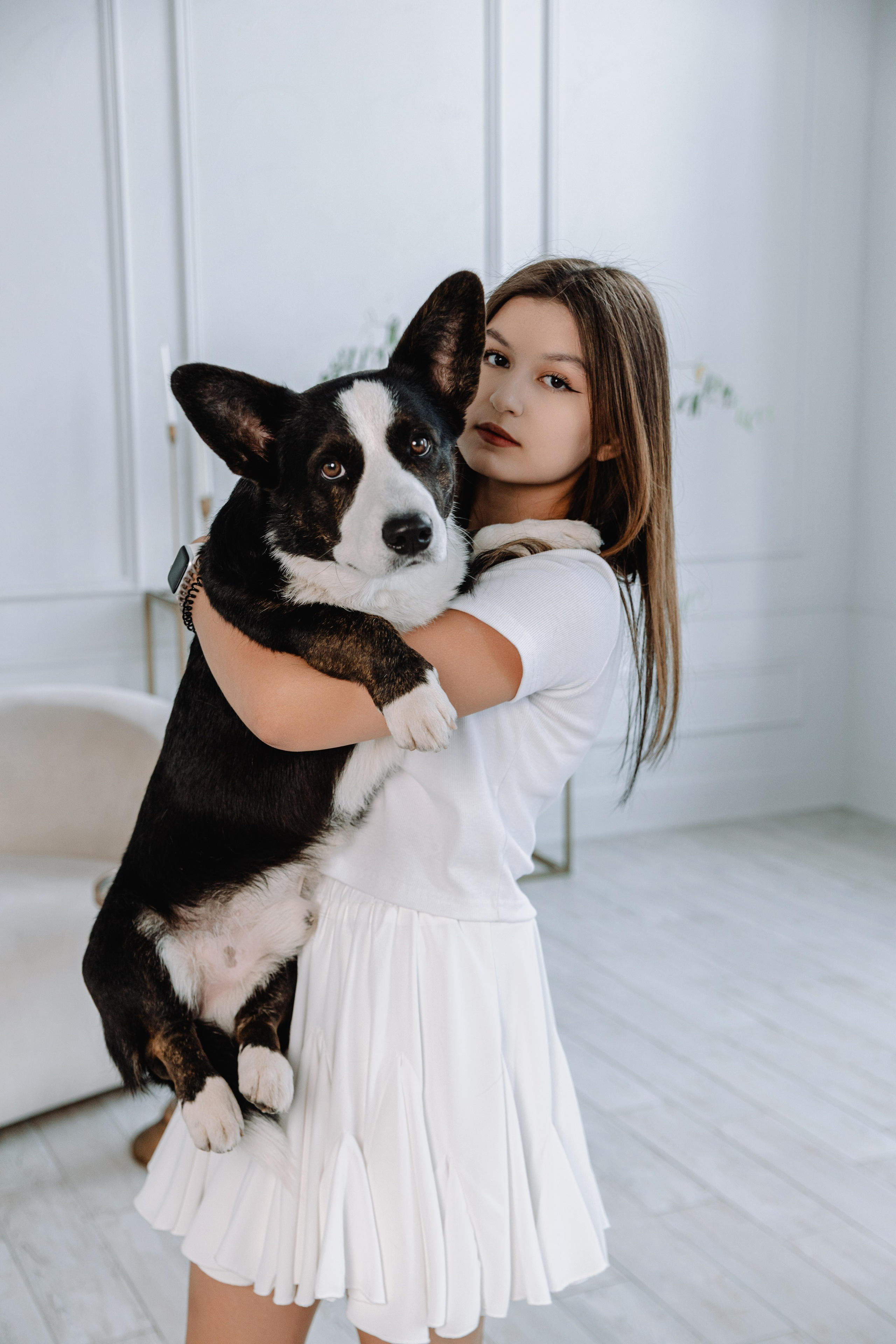 Евгения, Михаил и Дарина и собачка Чарли. Фотограф Воронеж Варвара