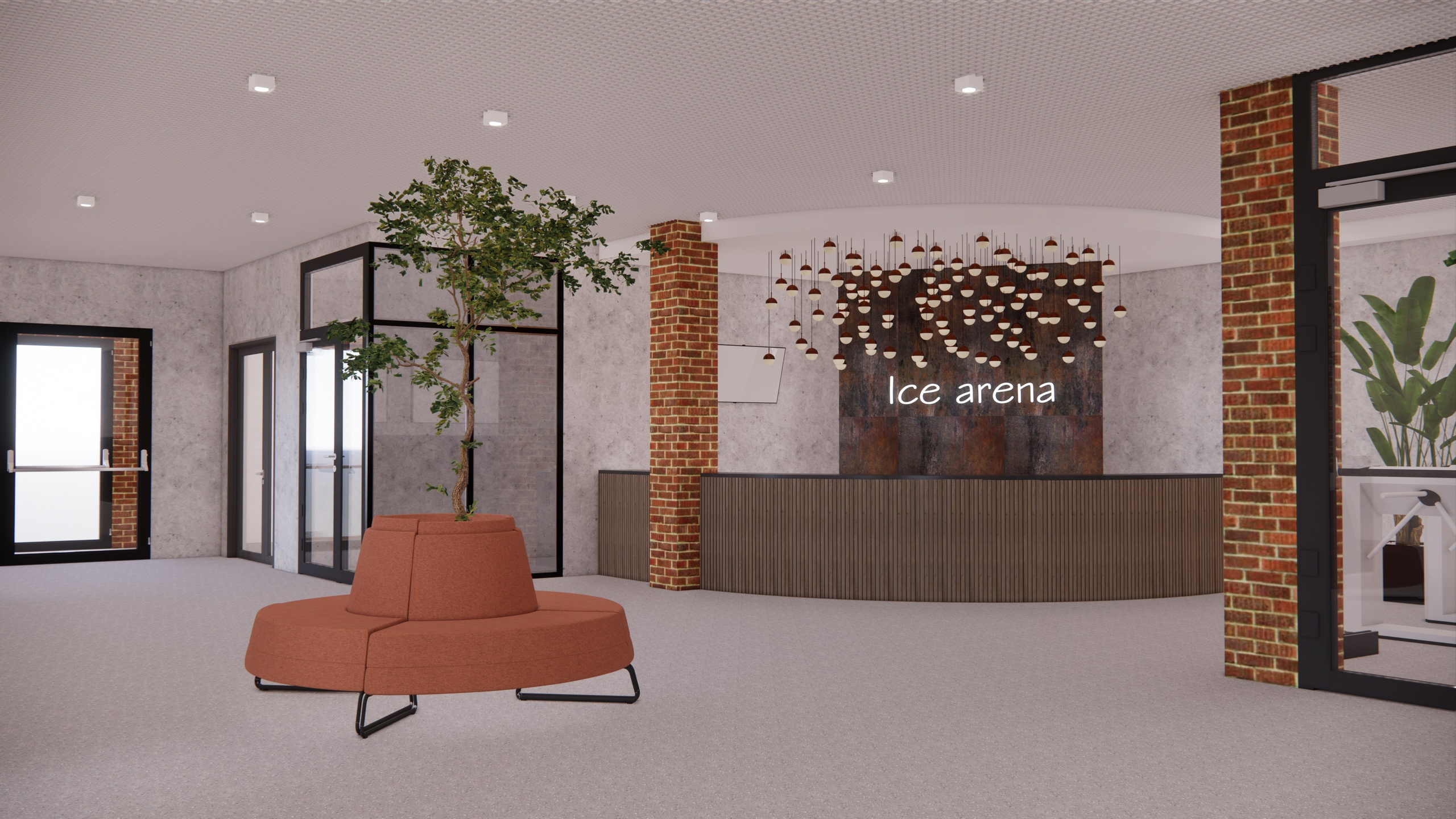 Вестибюль в ледовой арене. Push-design.ru