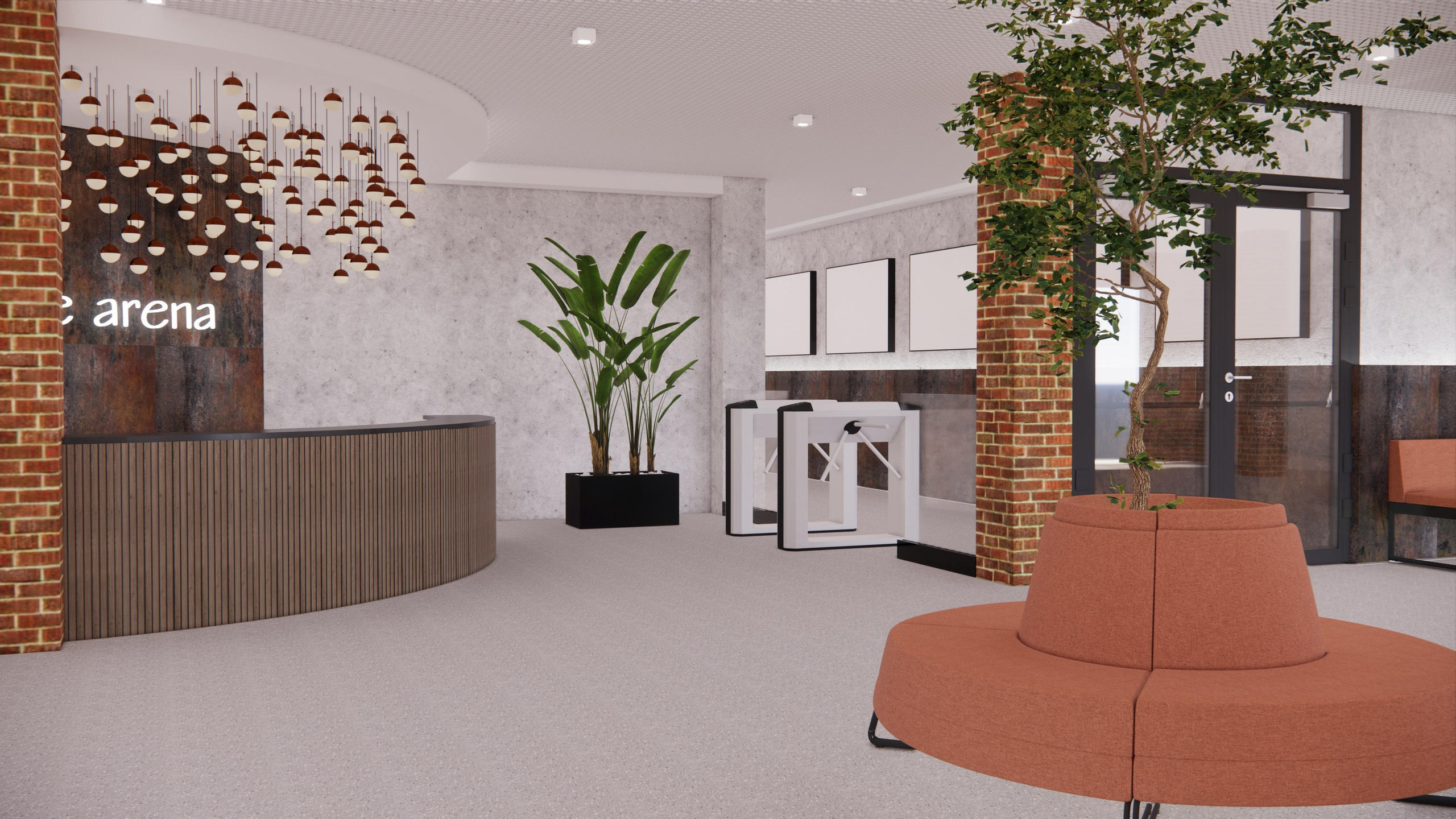 Вестибюль в ледовой арене. Push-design.ru