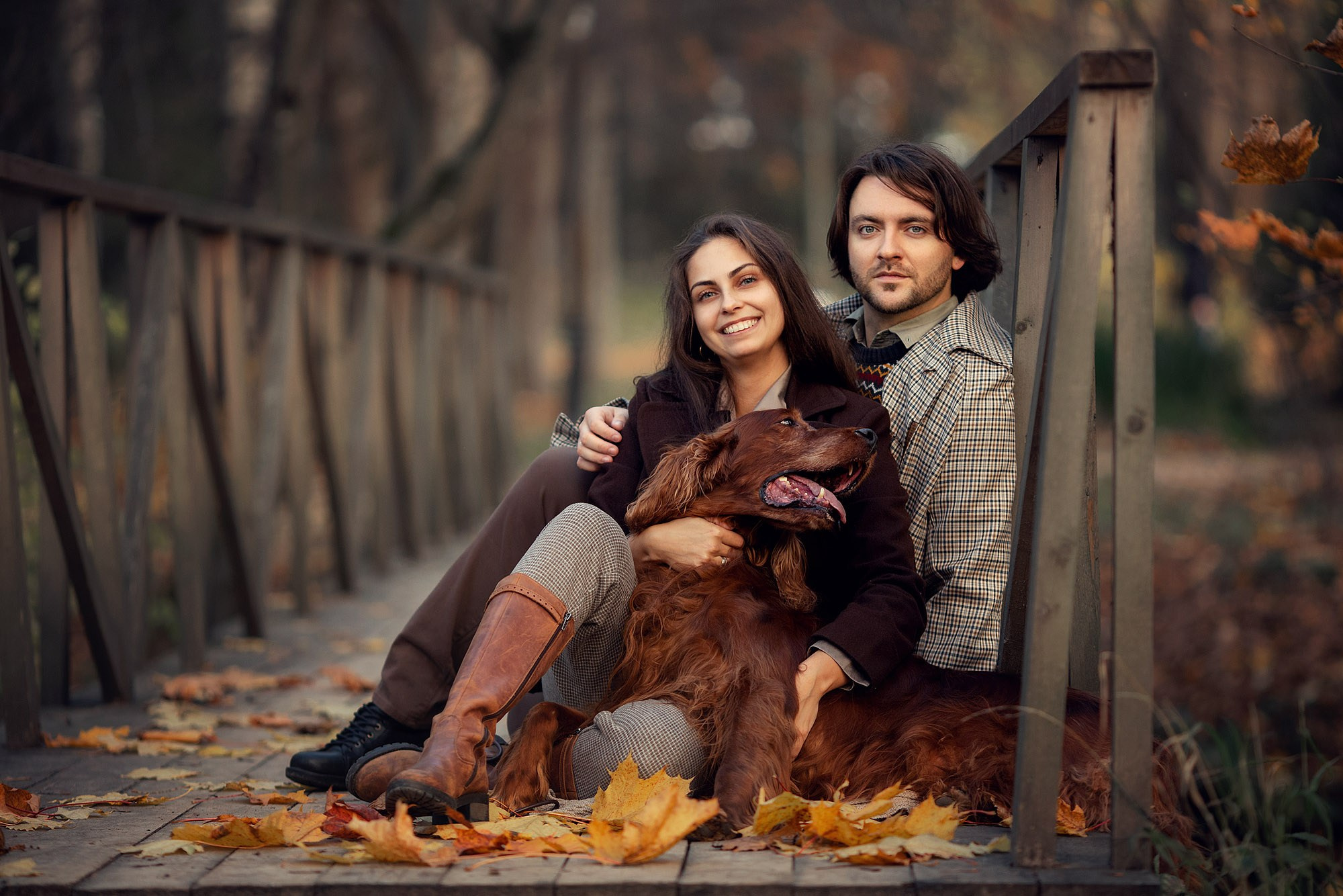 Стильная осенняя съемка пары в исторической усадьбе. Tatyana Nadezhdina Family photographer