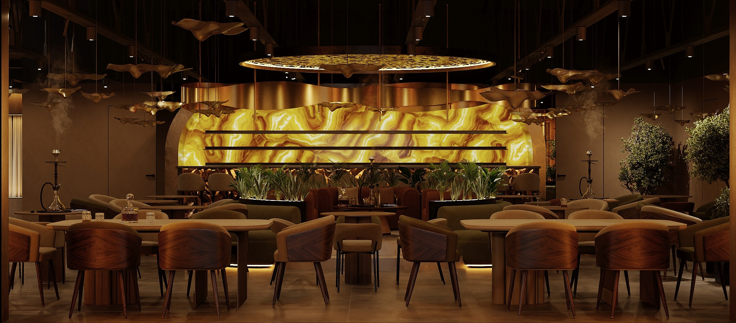 Кальянная Oazis Lounge. Студия дизайна интерьера в Москве T.Art Design