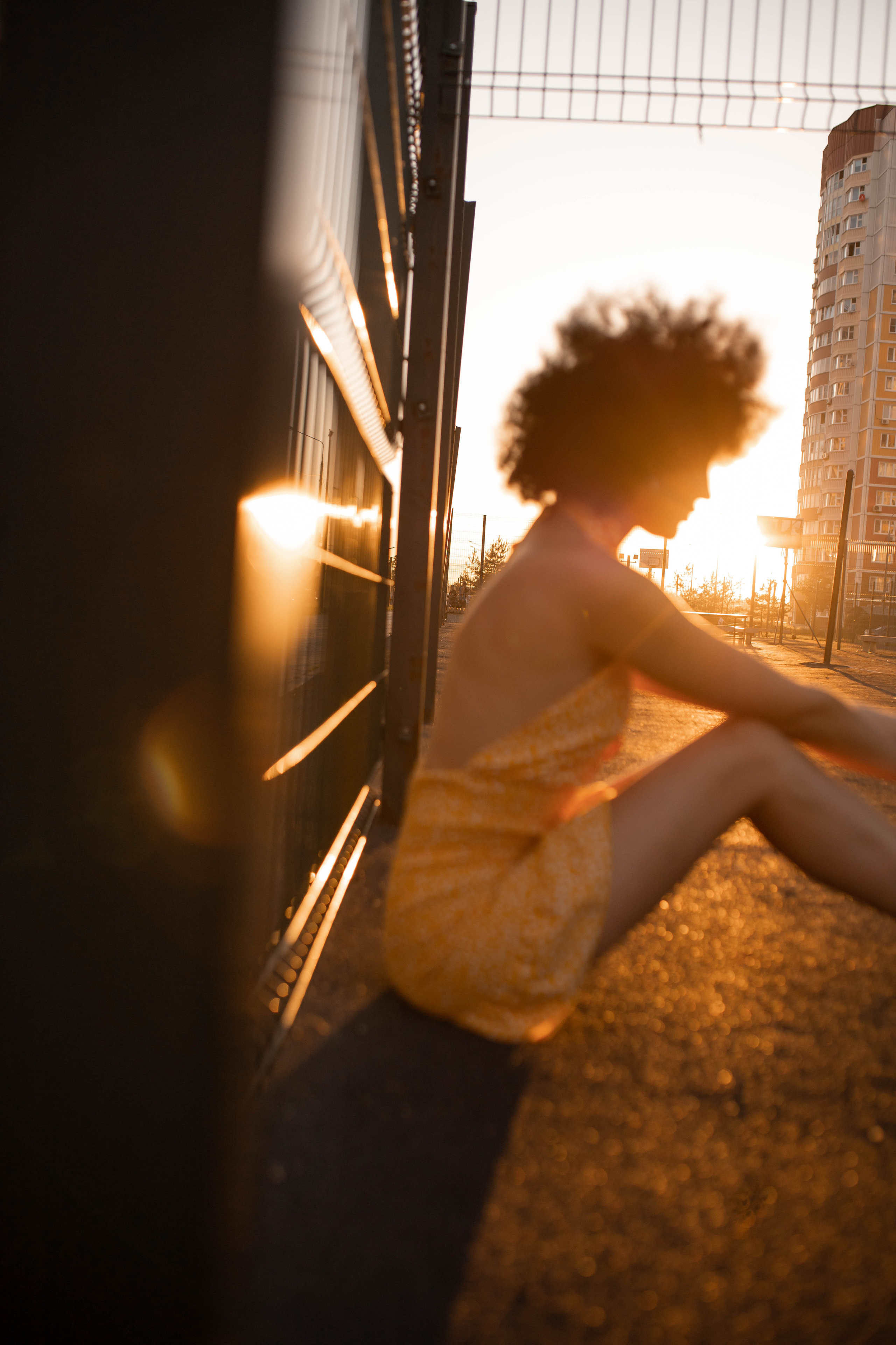 Женская фотосессия на закате. Афро. Фотограф Валерия Горбунова Подольск Бутово Видное Щербинка