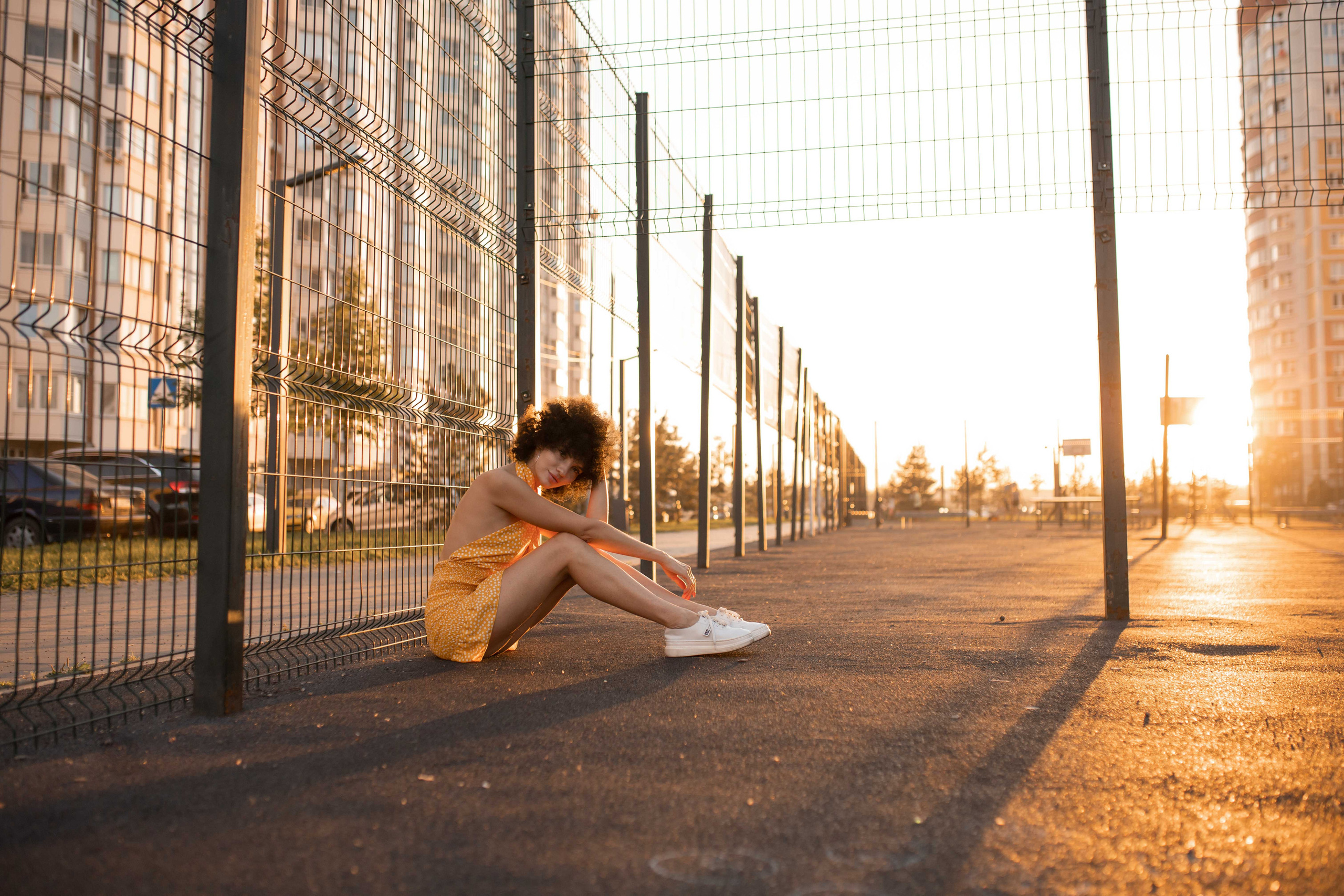 Женская фотосессия на закате. Афро. Фотограф Валерия Горбунова Подольск Бутово Видное Щербинка