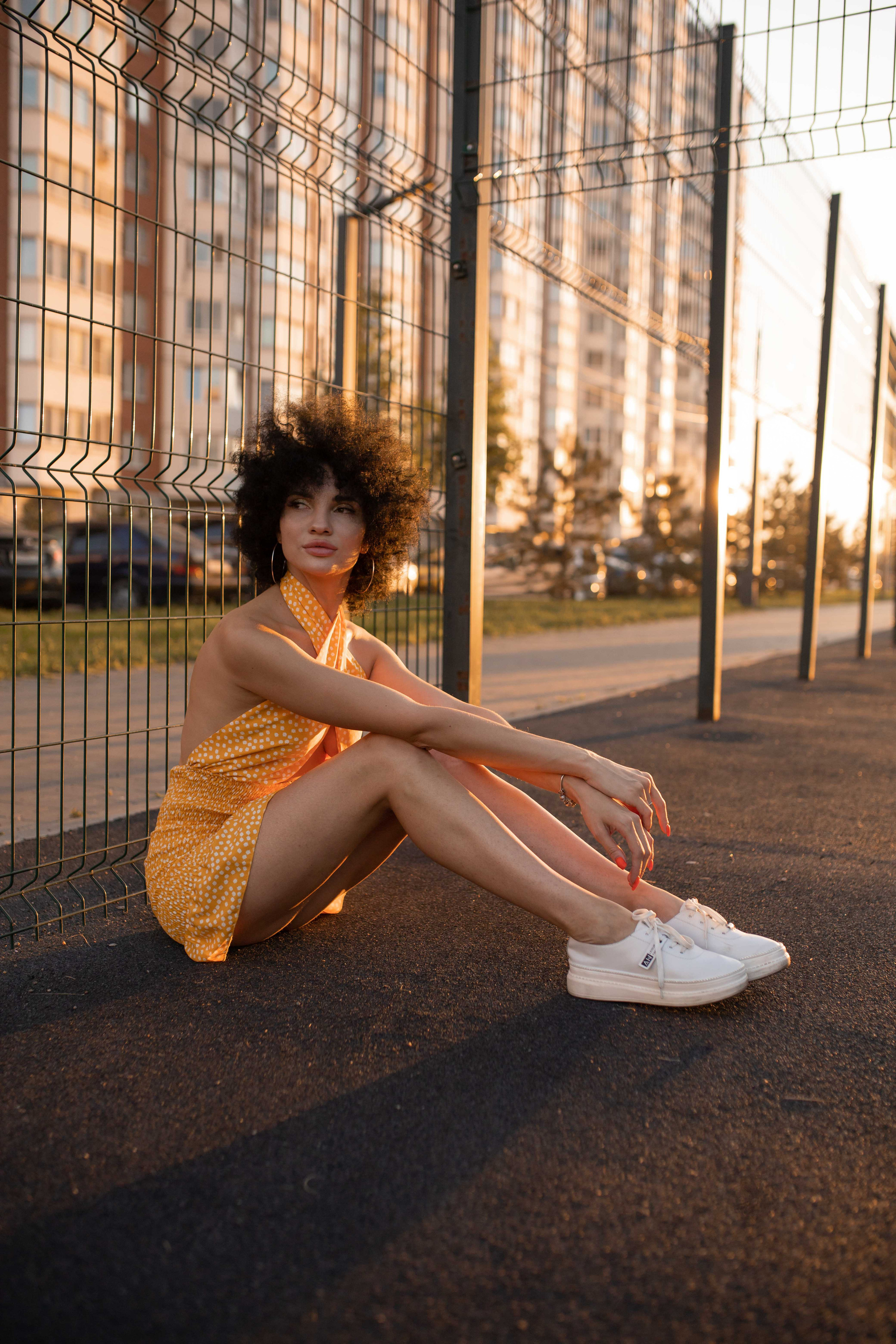 Женская фотосессия на закате. Афро. Фотограф Валерия Горбунова Подольск Бутово Видное Щербинка