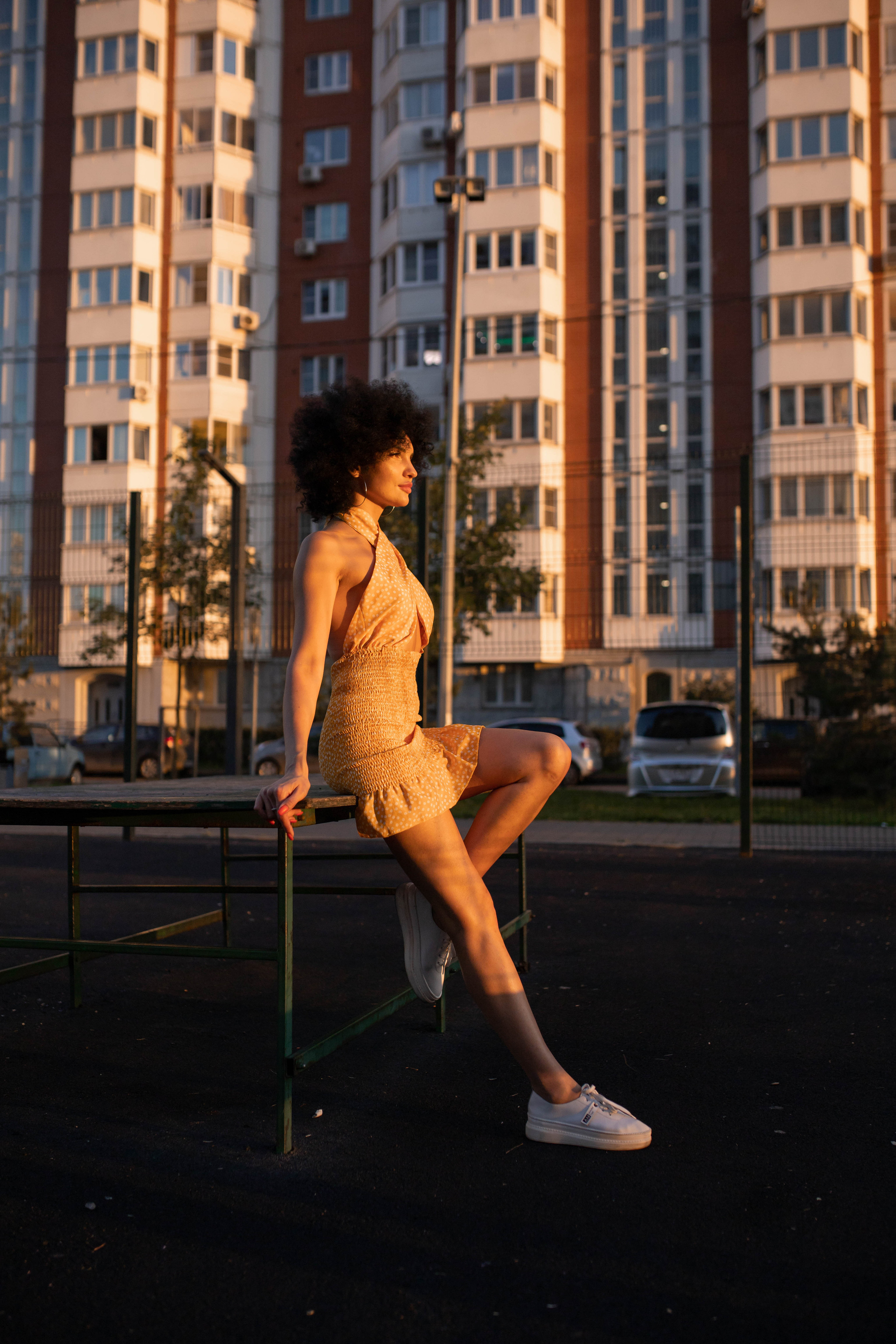 Женская фотосессия на закате. Афро. Фотограф Валерия Горбунова Подольск Бутово Видное Щербинка