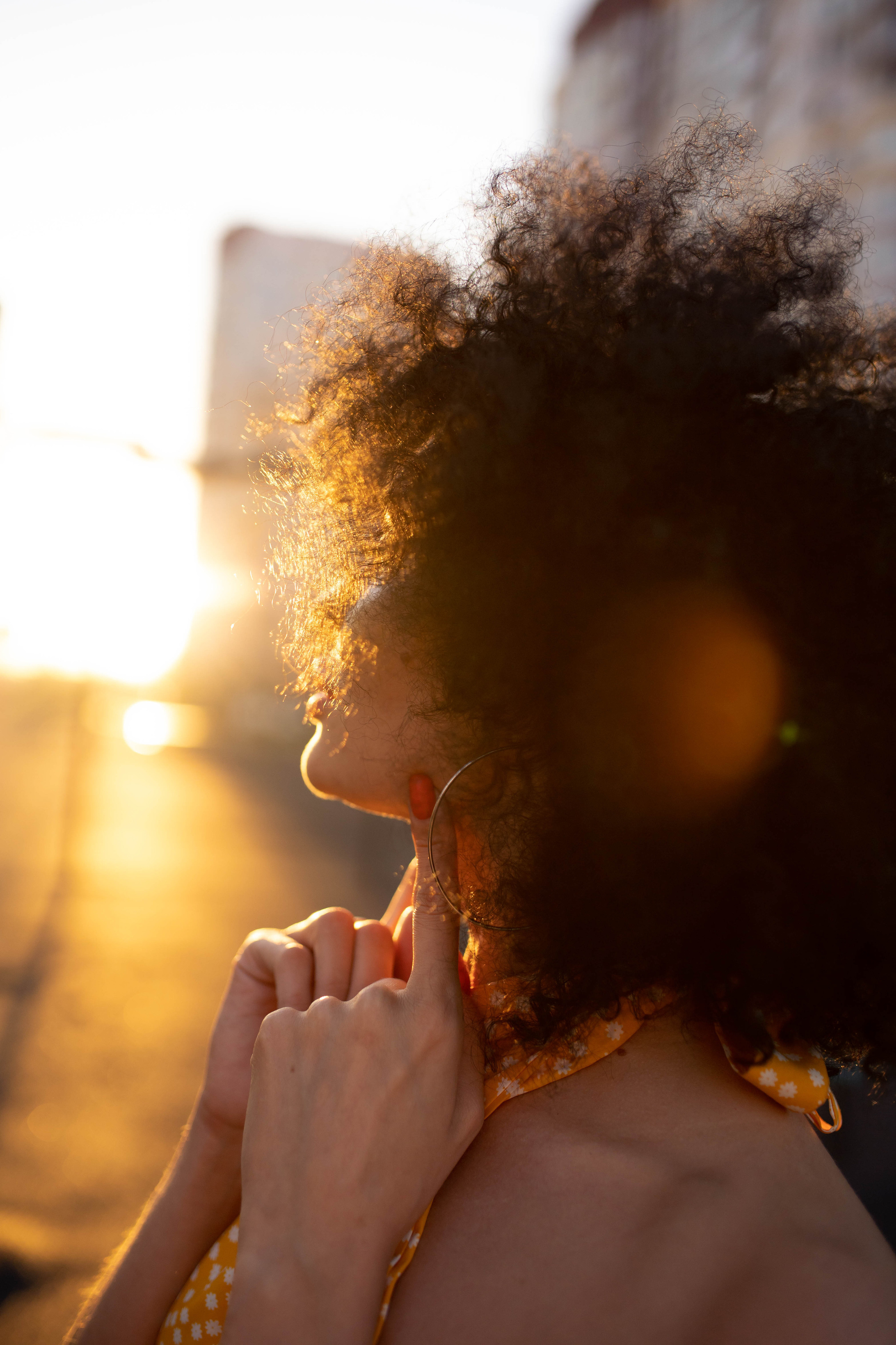 Женская фотосессия на закате. Афро. Фотограф Валерия Горбунова Подольск Бутово Видное Щербинка
