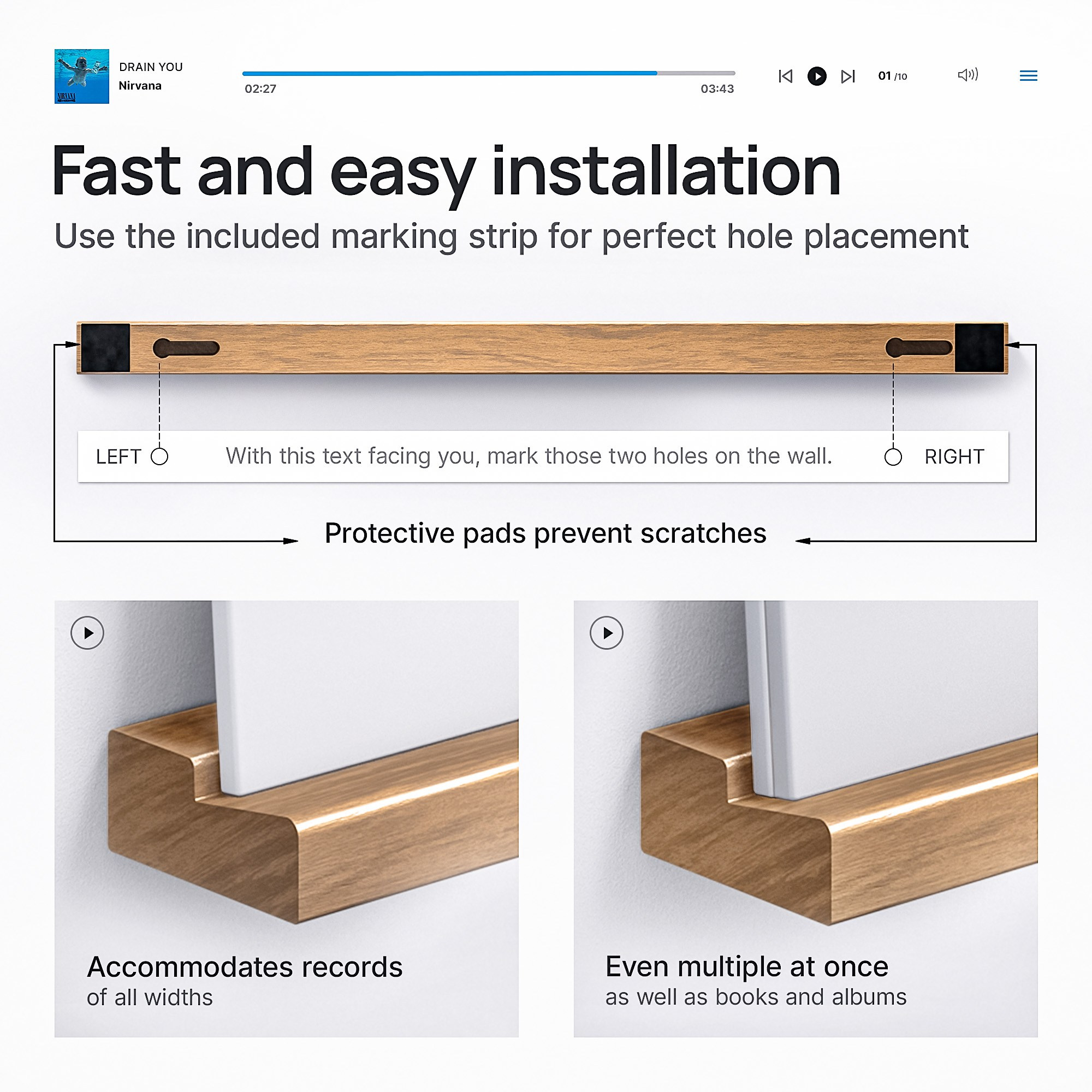 Амазон листинг полочек для винила. Дизайн карточек товара для Wildberries, Ozon, Amazon