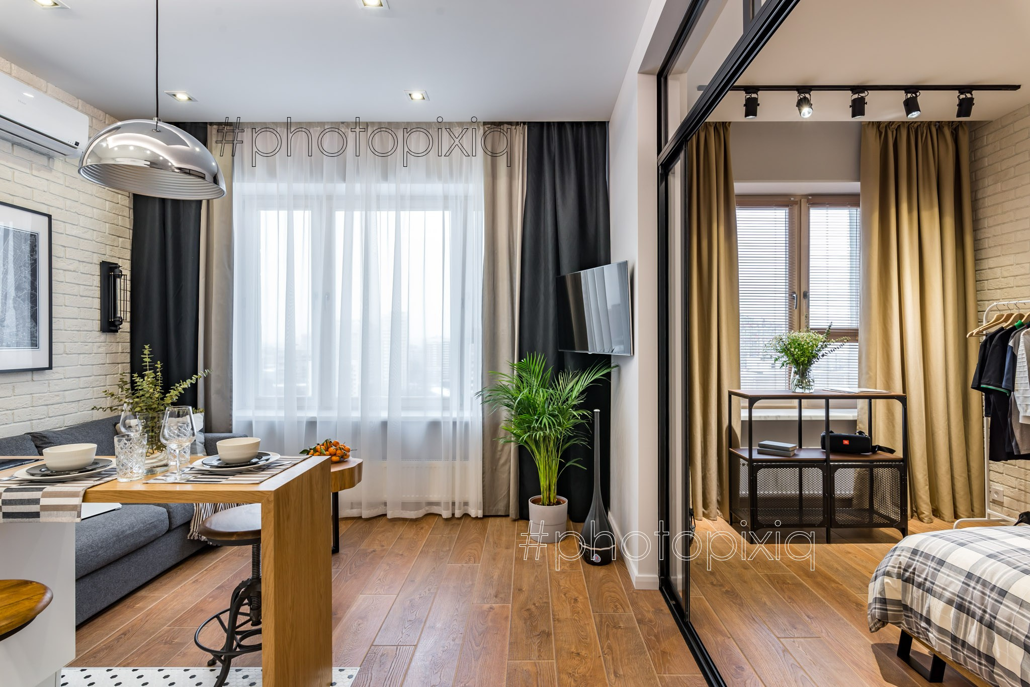 Интерьерная съёмка квартиры в стиле лофт. Интерьерная съёмка и виртуальные туры — Интерьерный фотограф Кузнецов Сергей (photopixiq)