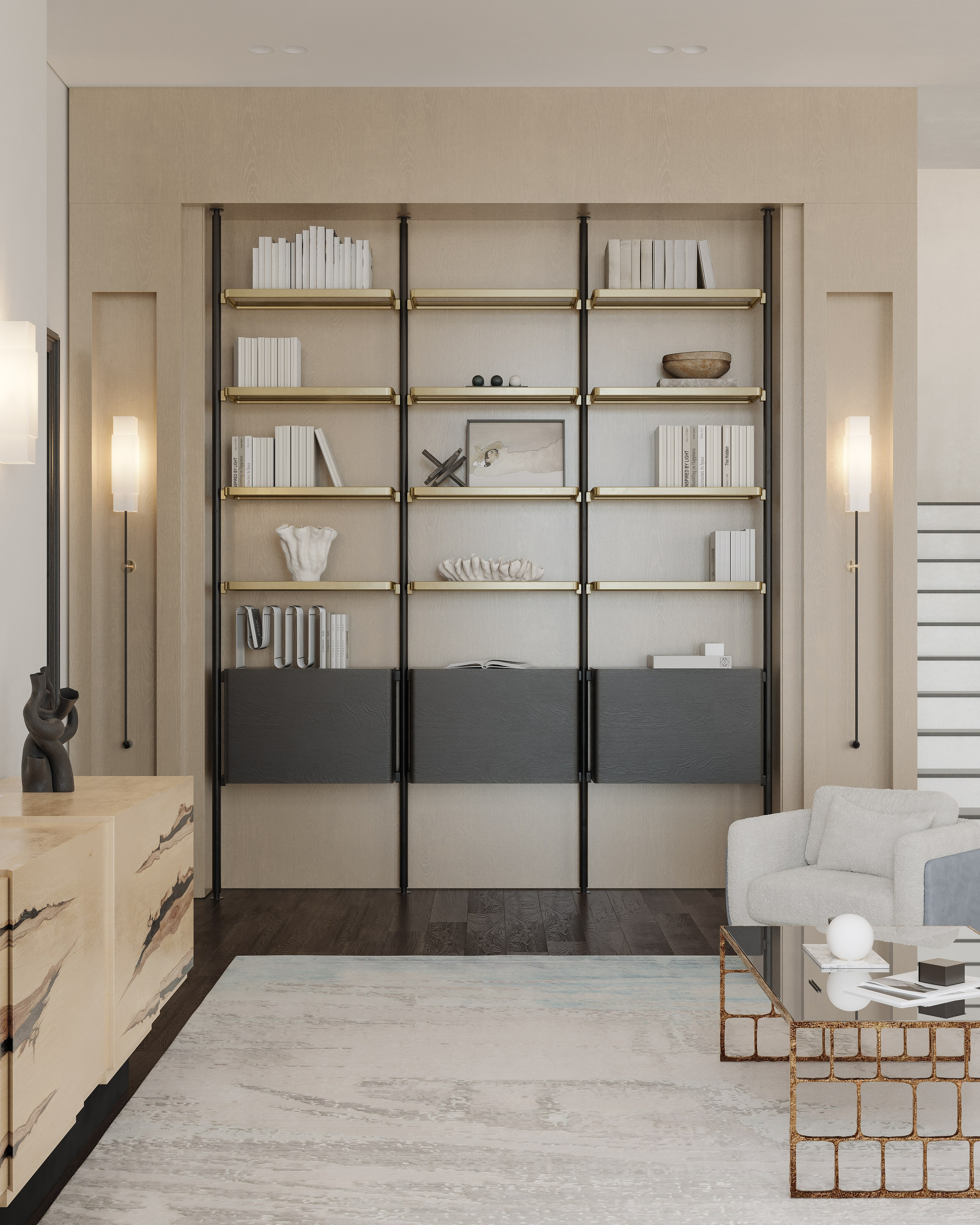 Дом у озера для DAAS Bureau. 3D визуализация интерьера и архитектурной среды