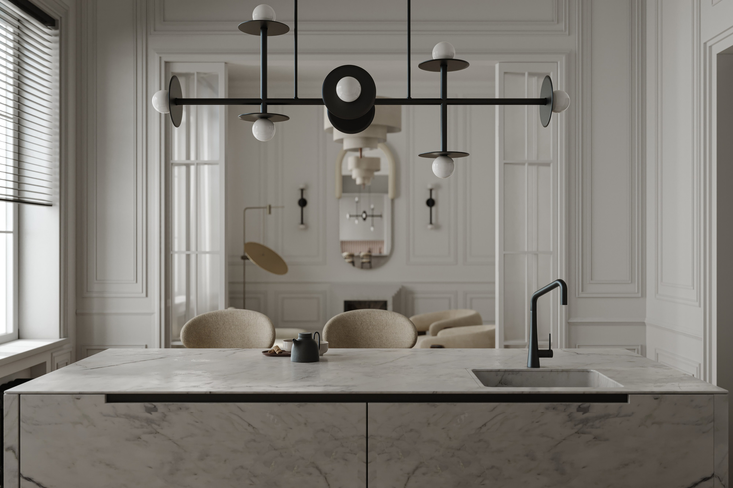 Апартаменты в Санкт-Петербурге, 2025. 3D визуализация интерьера и архитектурной среды