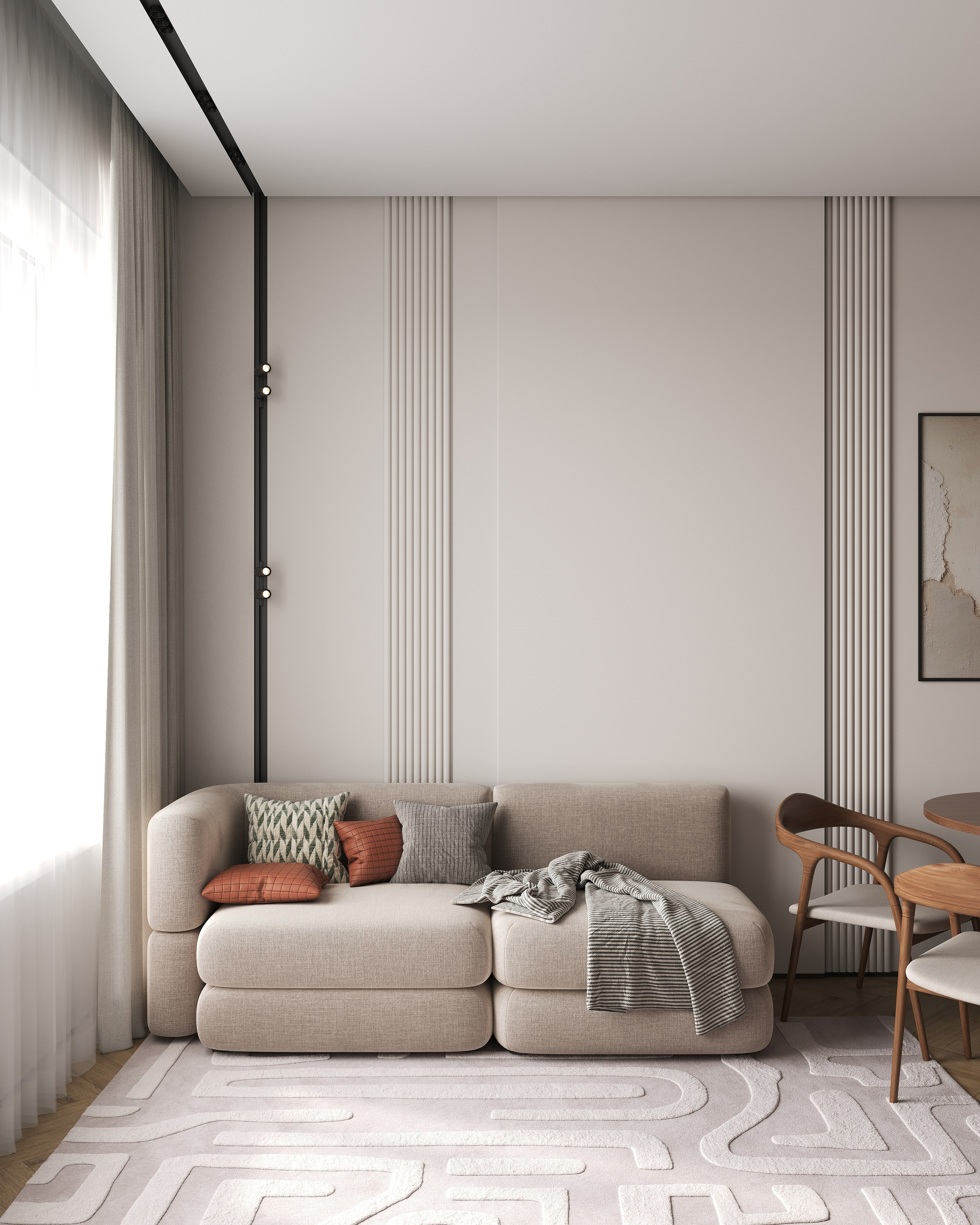 16  m² КУХНЯ-ГОСТИНАЯ. 3d визуализатор