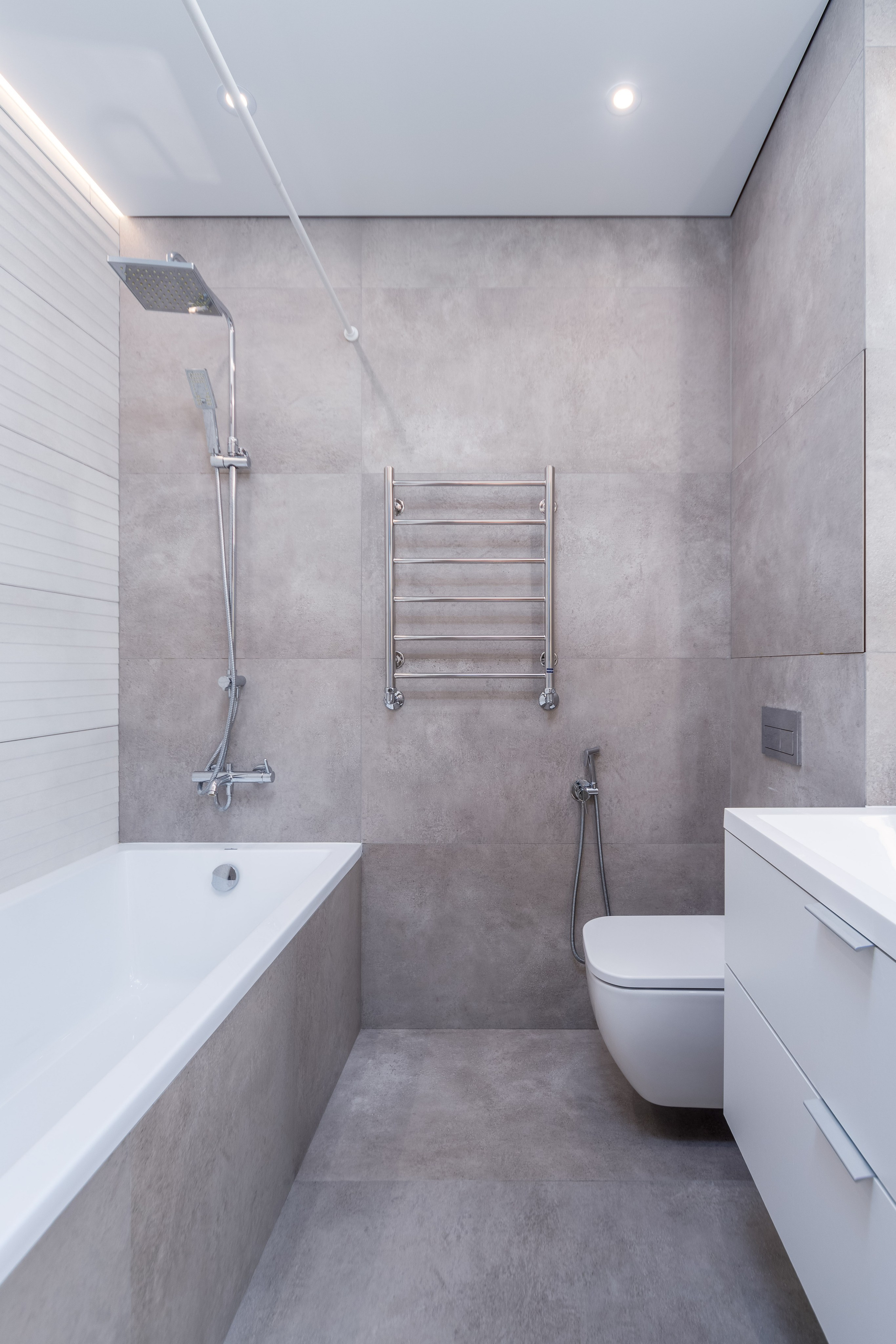 Интерьер санузла двухкомнатной квартиры в ЖК Minsk World