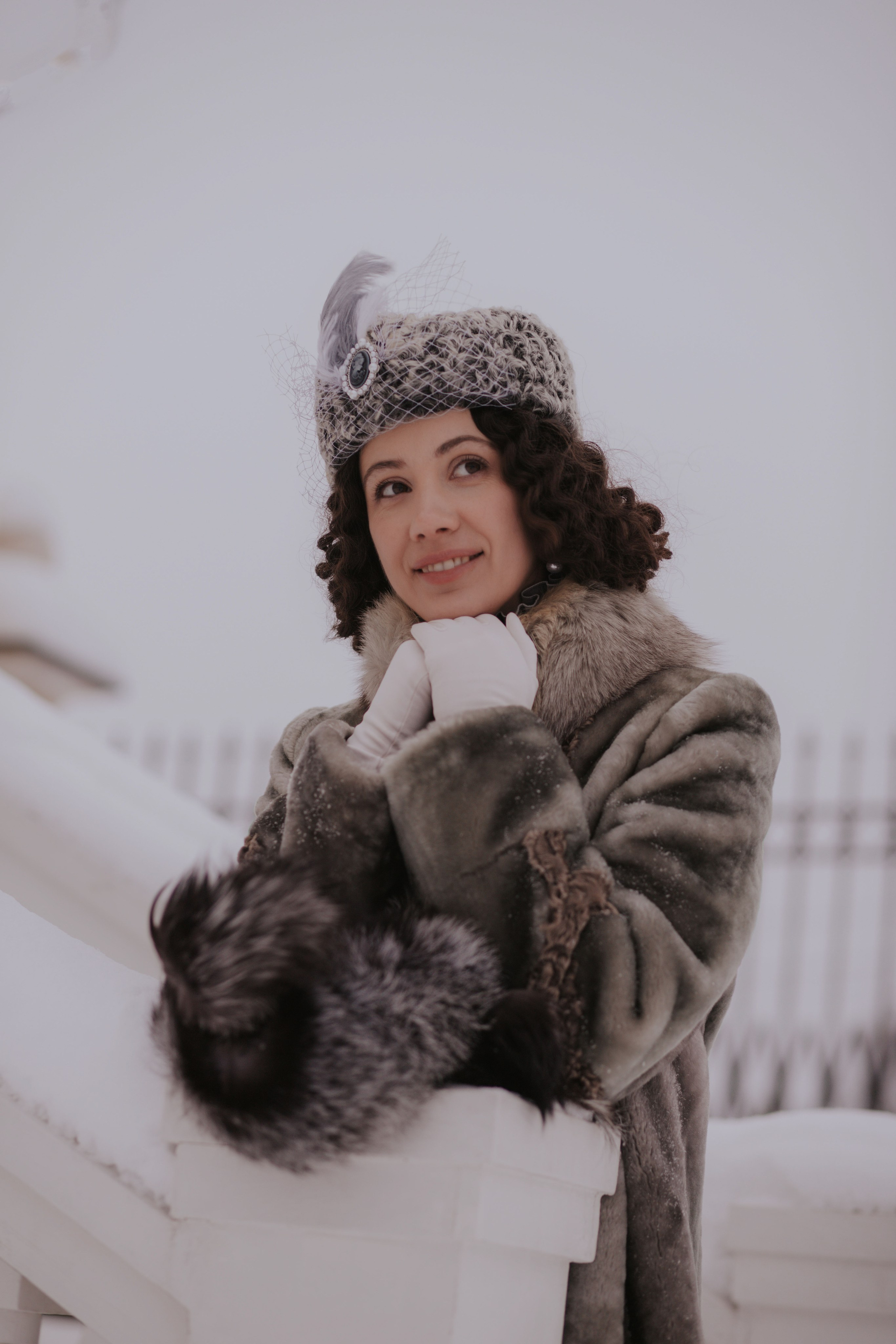 Зима в стиле модерн. Художественная винтажная фотография