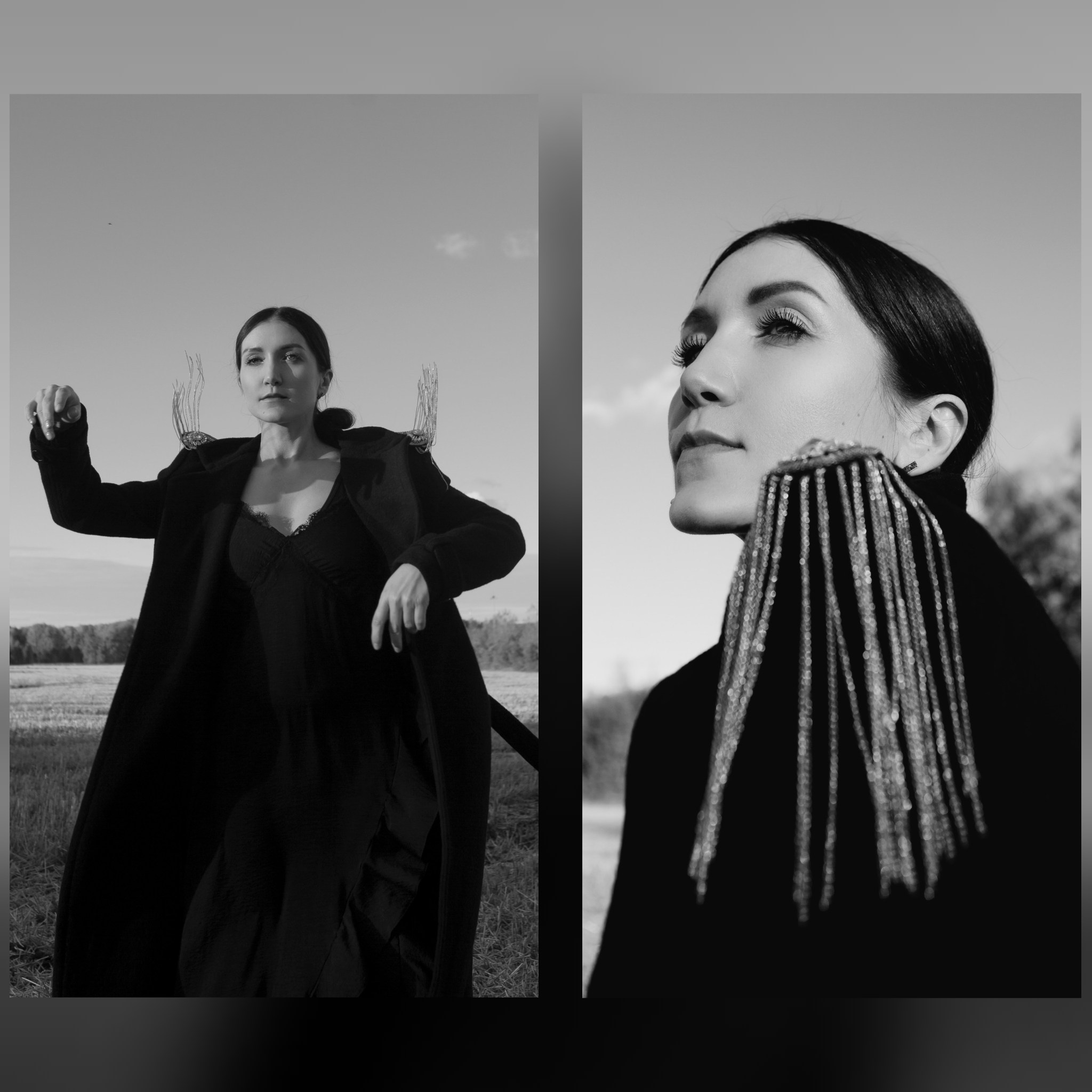 портрет девушке в пальто с эполетами