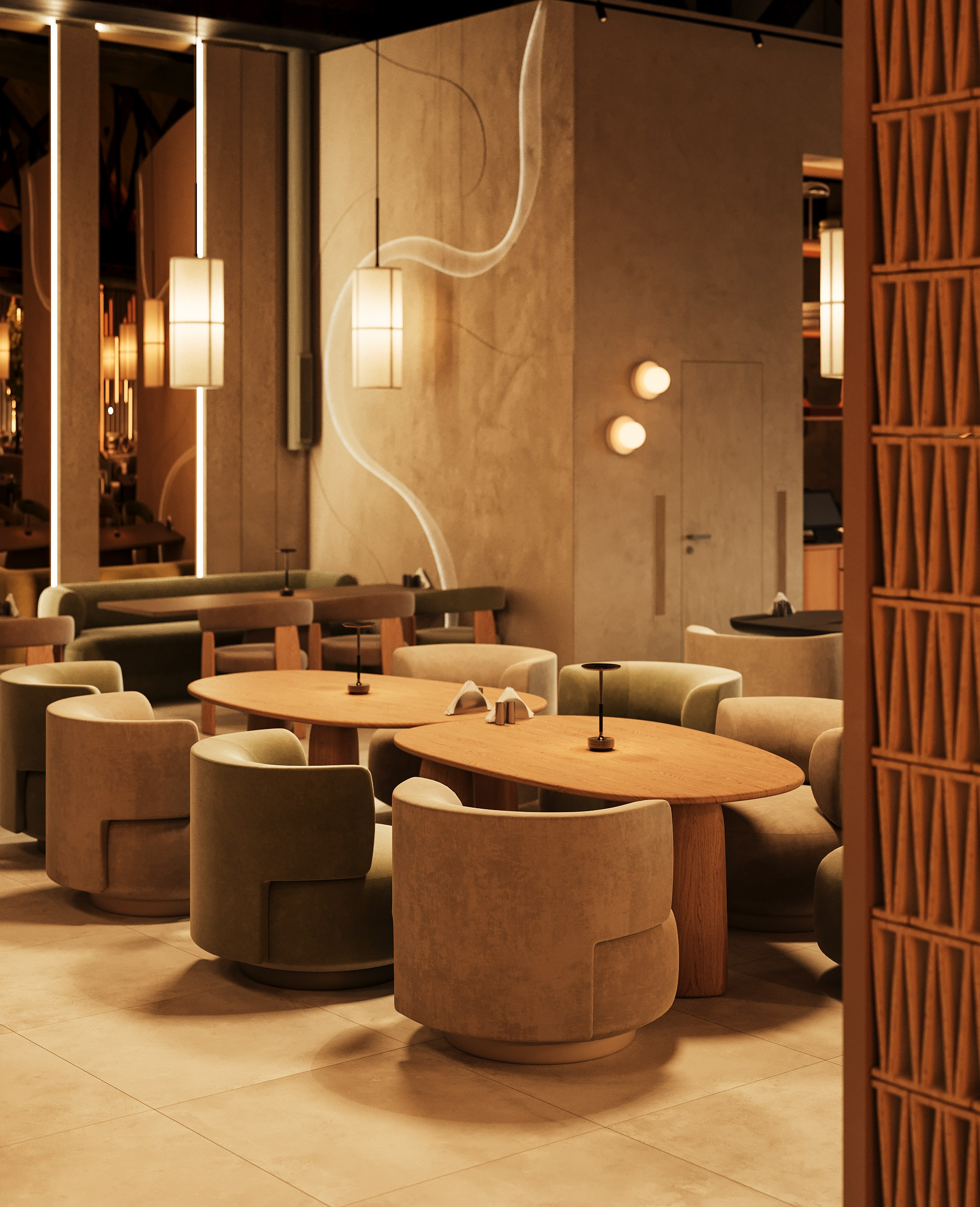 Кальянная Мята Lounge. Концепт и визуализации для One Two Home. 3D Визуализация
