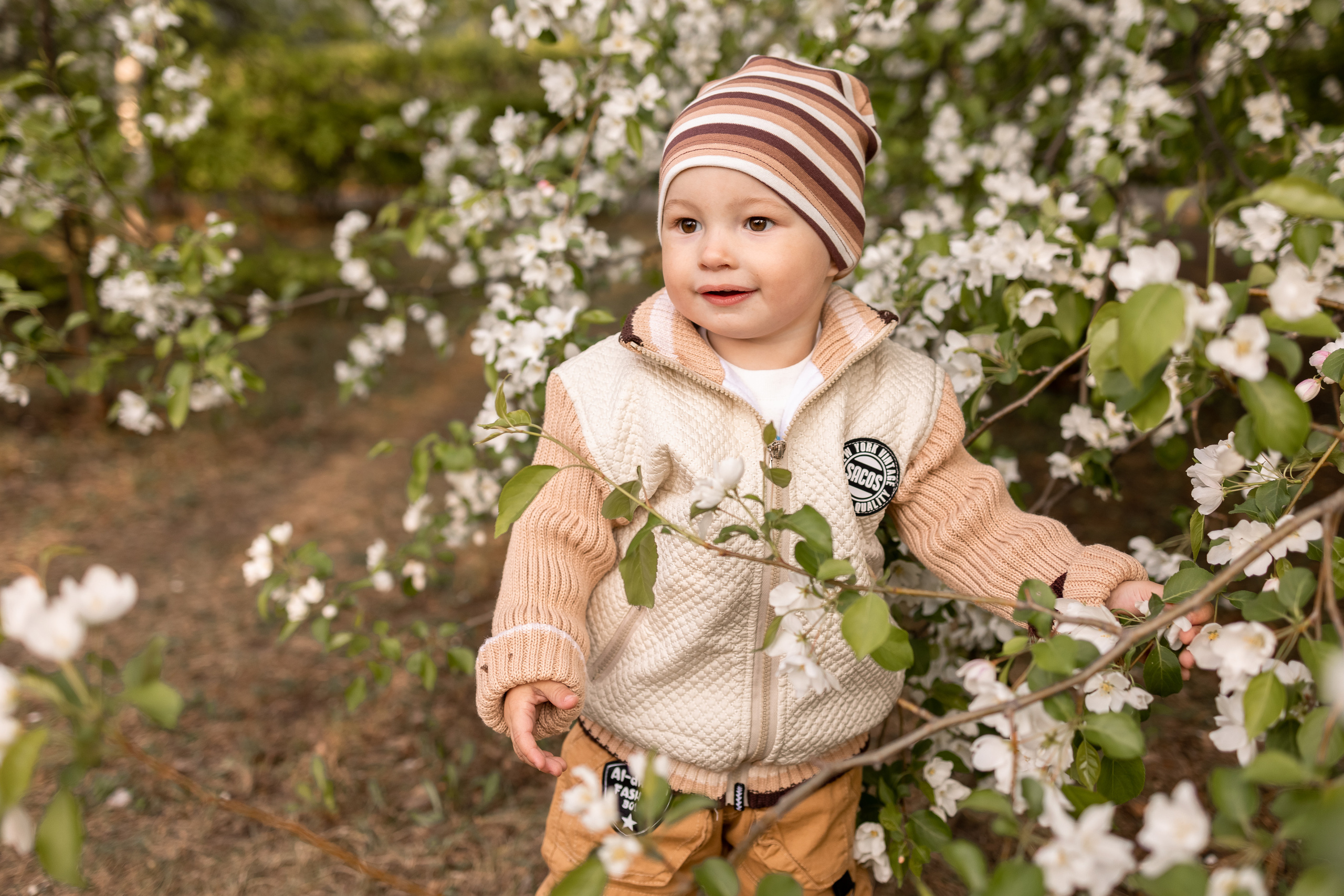 Света и Дима в яблонях. Семейный и детский фотограф Оля в Тюмени
