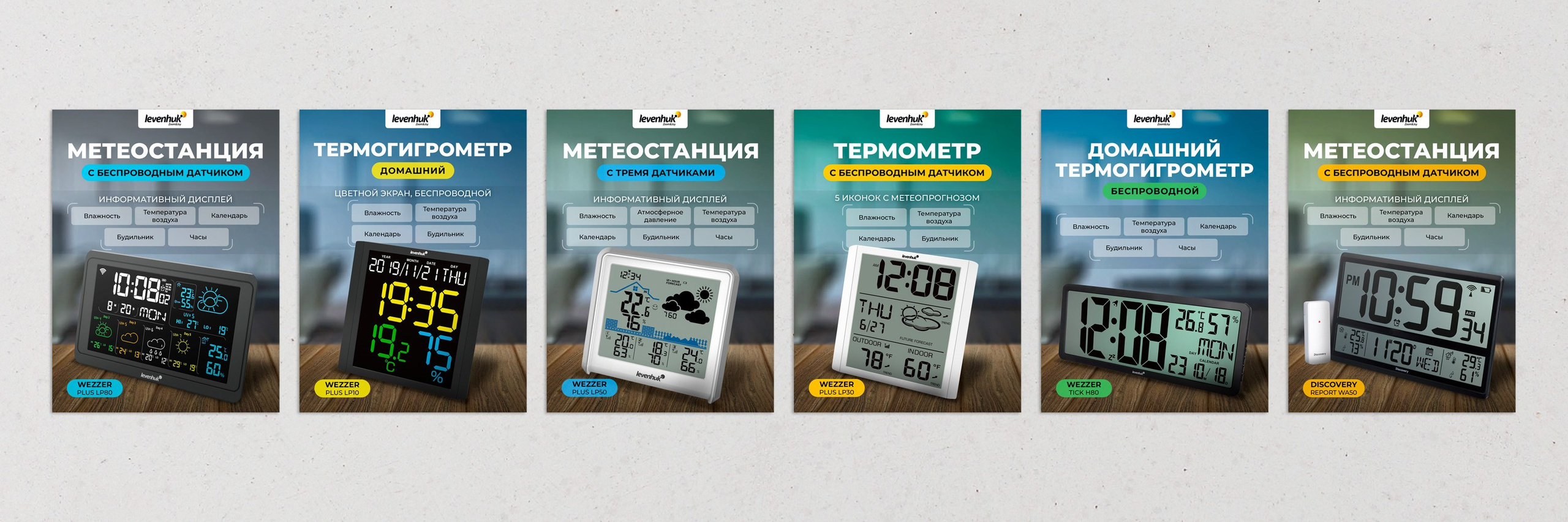 пример применения разработанной концепция дизайна карточки товара для других Метеостанций