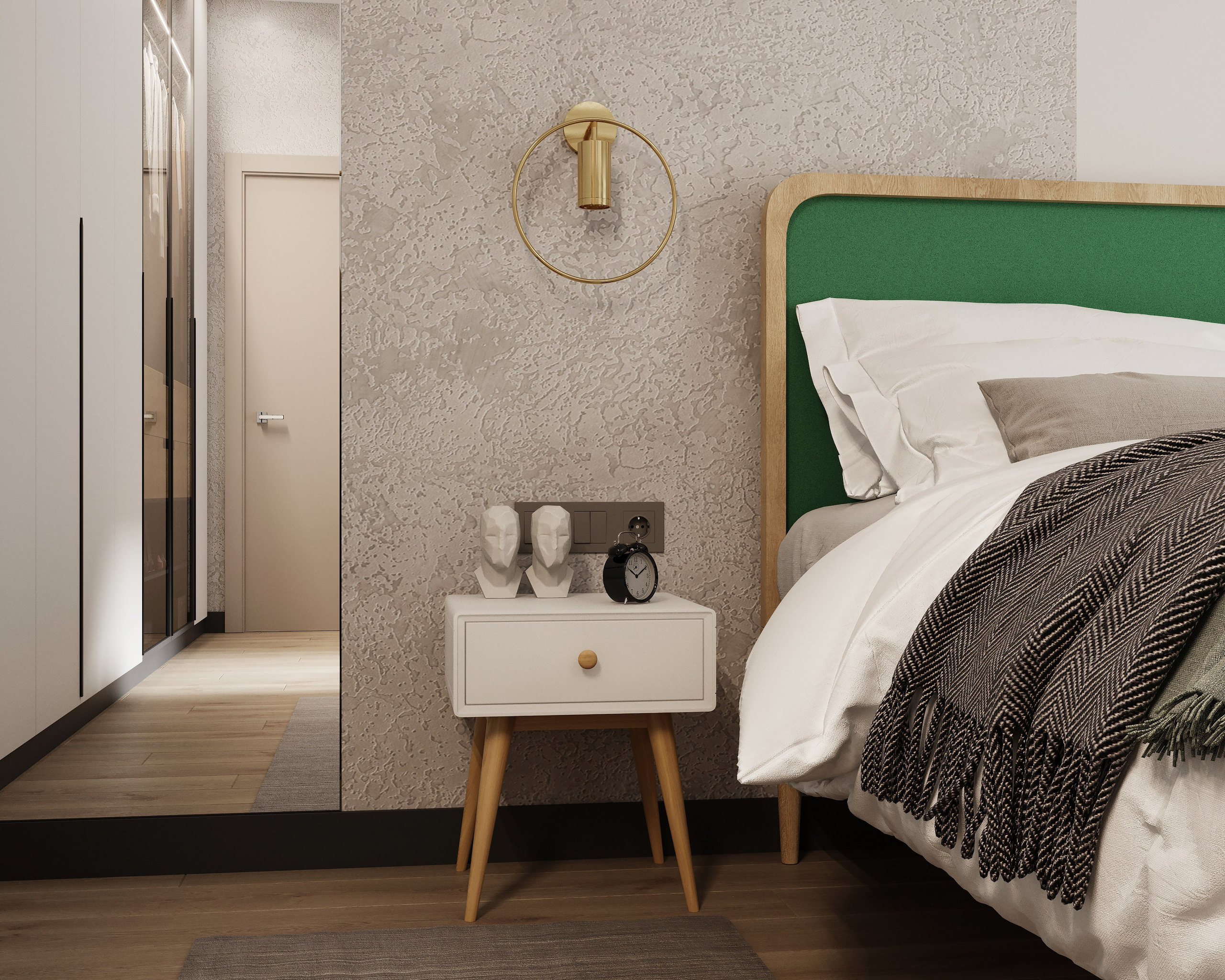 Визуализация спальных комнат 53 m². Заказать 3d визуализацию интерьеров — Дарья Веденёва