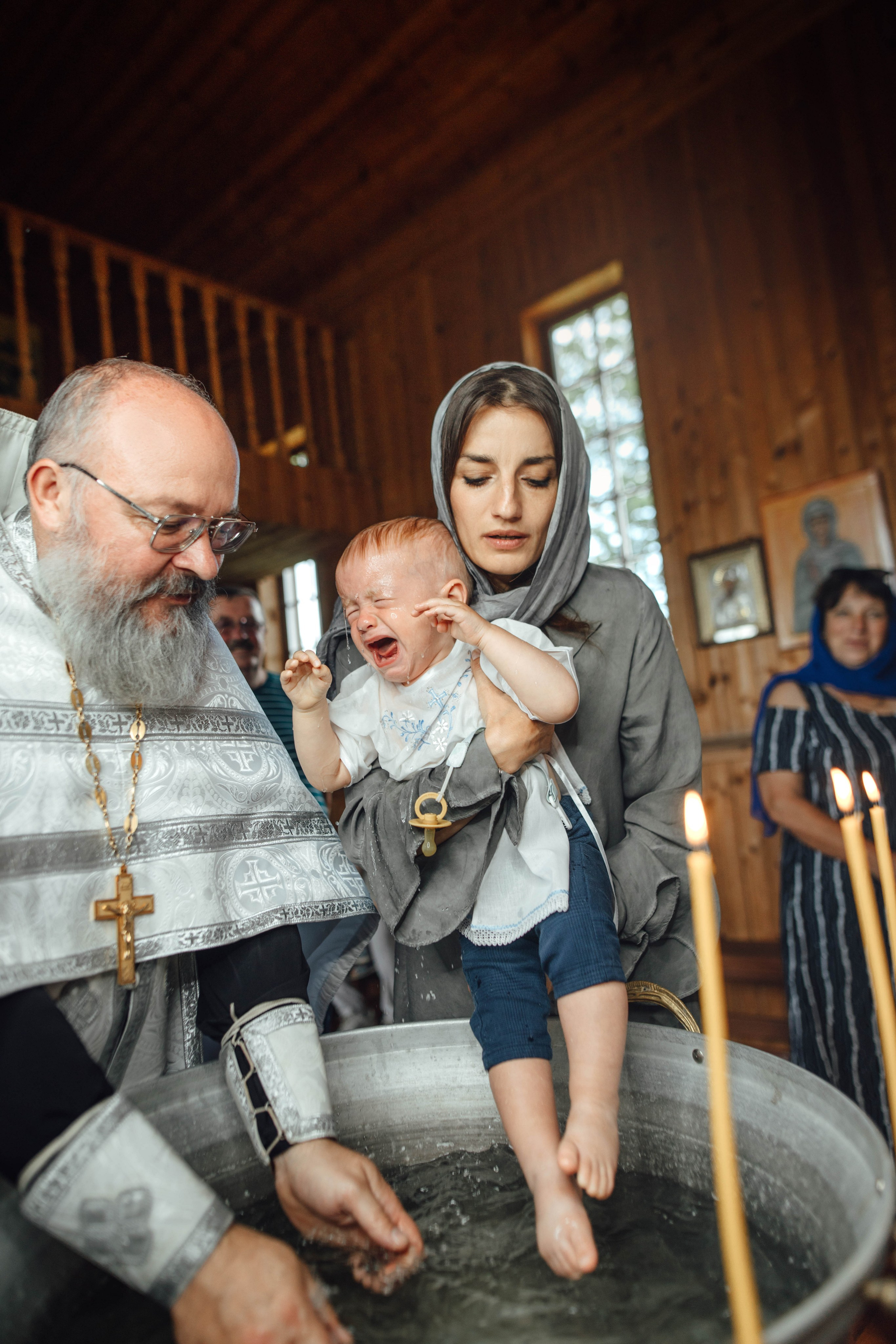 Крещение Тимофея, д. Киевец, храм Святой Троицы, август 2025