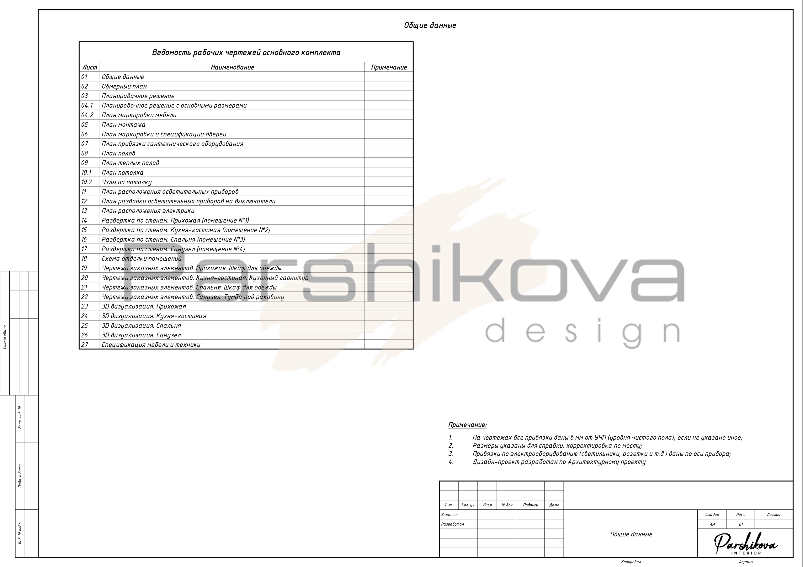 Чертежи. Дизайн интерьера в Санкт-Петурберге и Москве. Ксения Паршикова