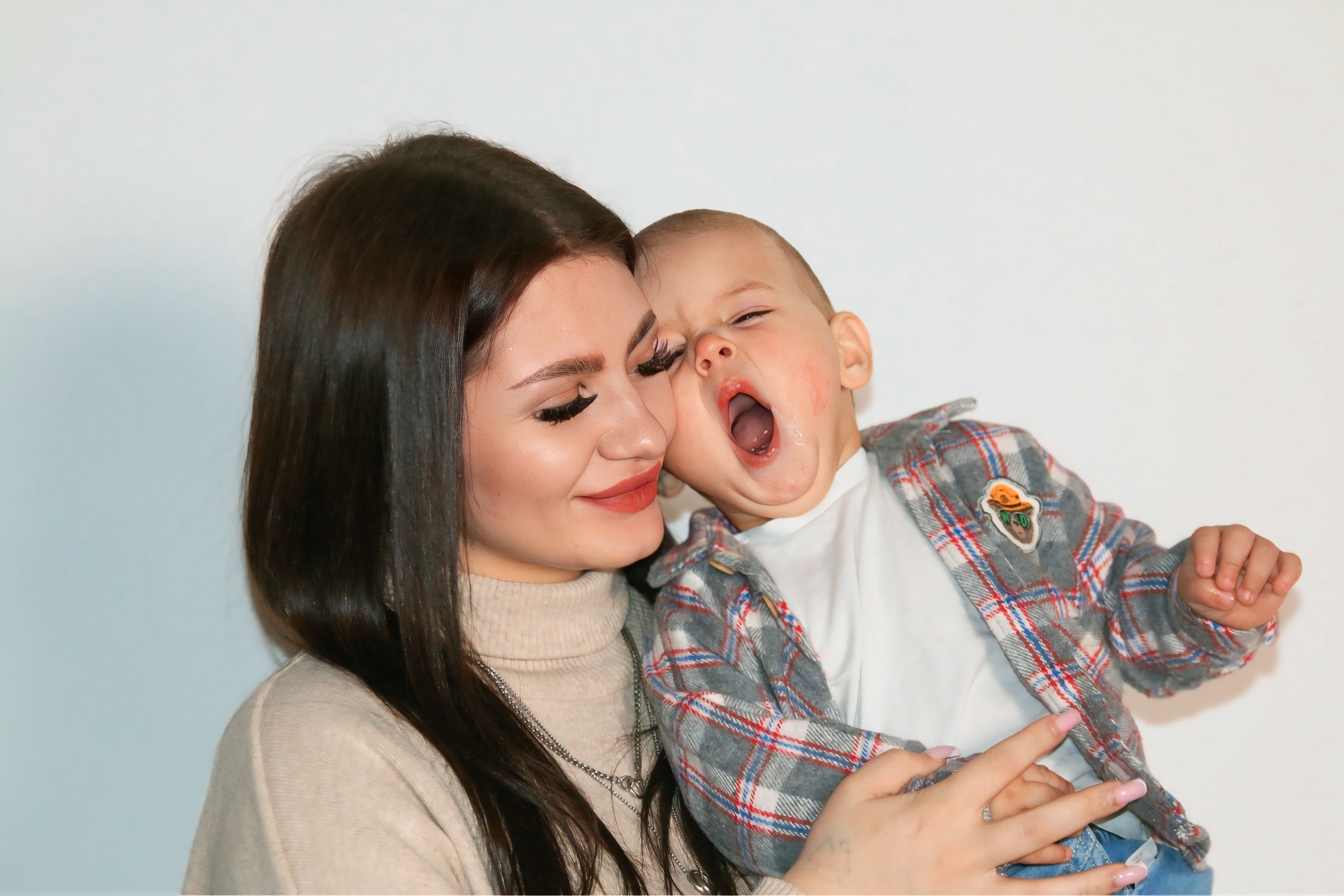 Новогодняя фотосессия мамы с сыном