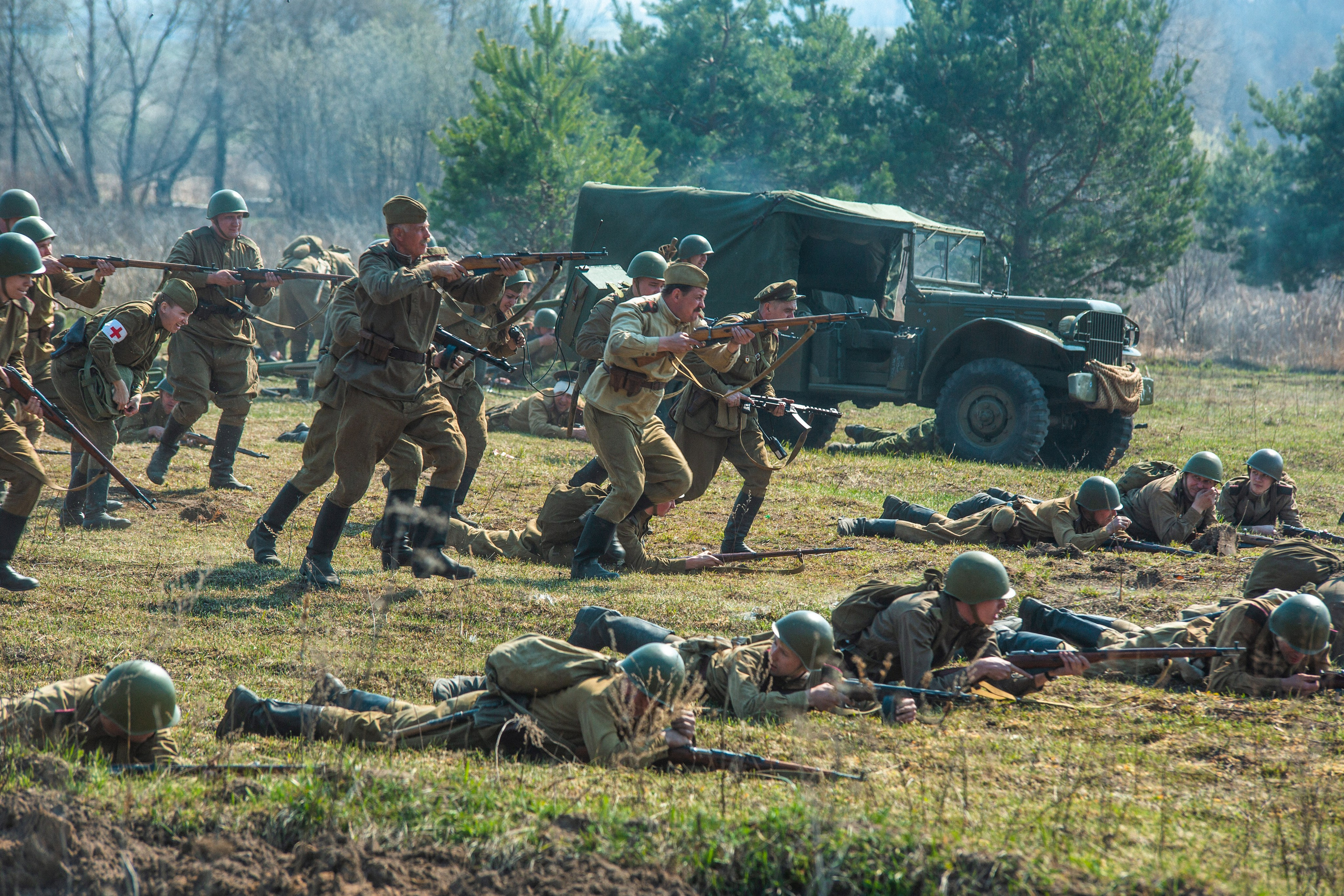 РЕКОНСТРУКЦИЯ БОЯ — ВОВ — БИТВА ЗА ГОРОД. Профессиональный фотограф в Мценске и Орловской области