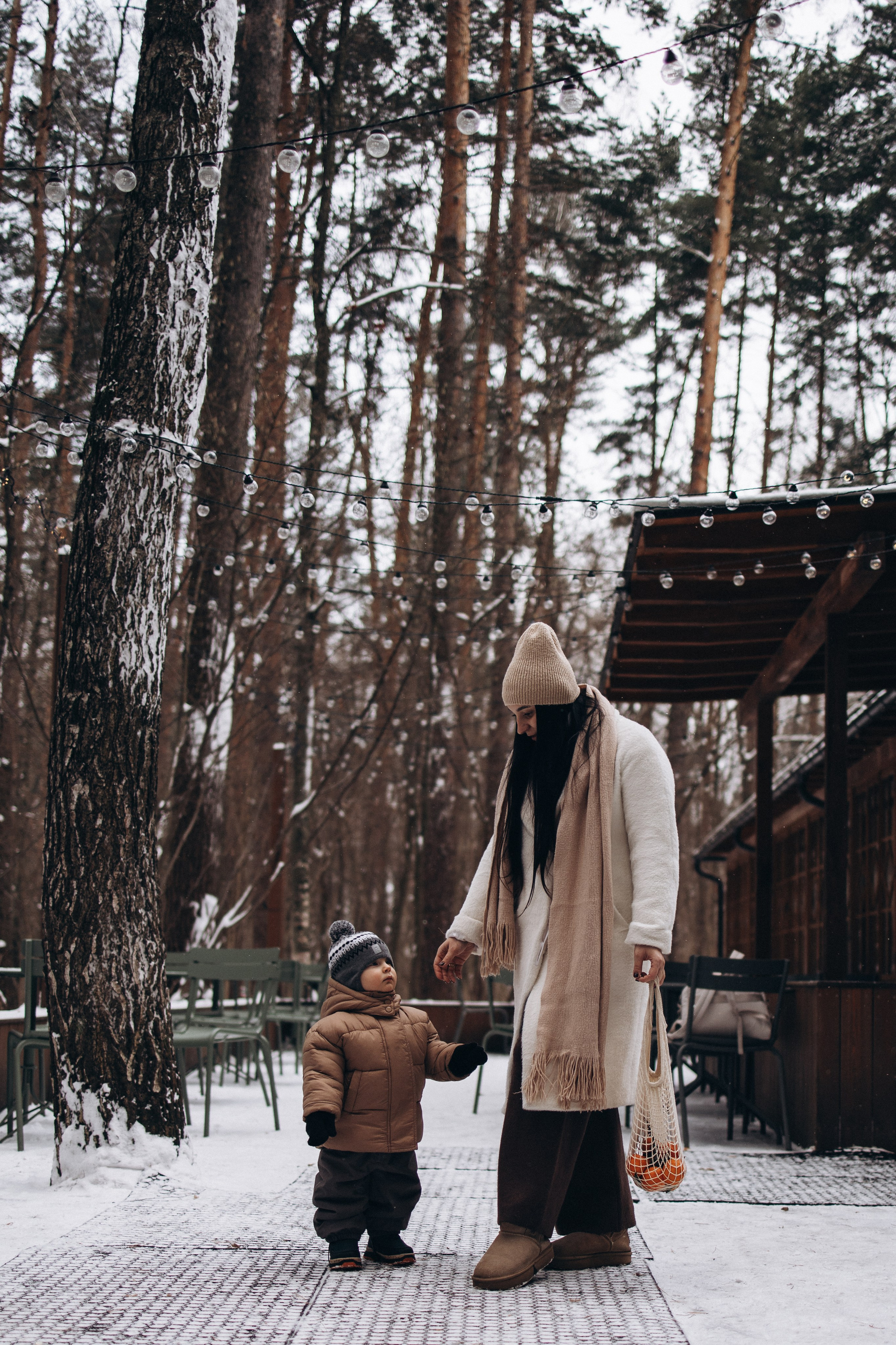 Зимняя прогулка в лесу. Настя и Мирон. Семейный и детский фотограф в Москве Маргарита Сереброва