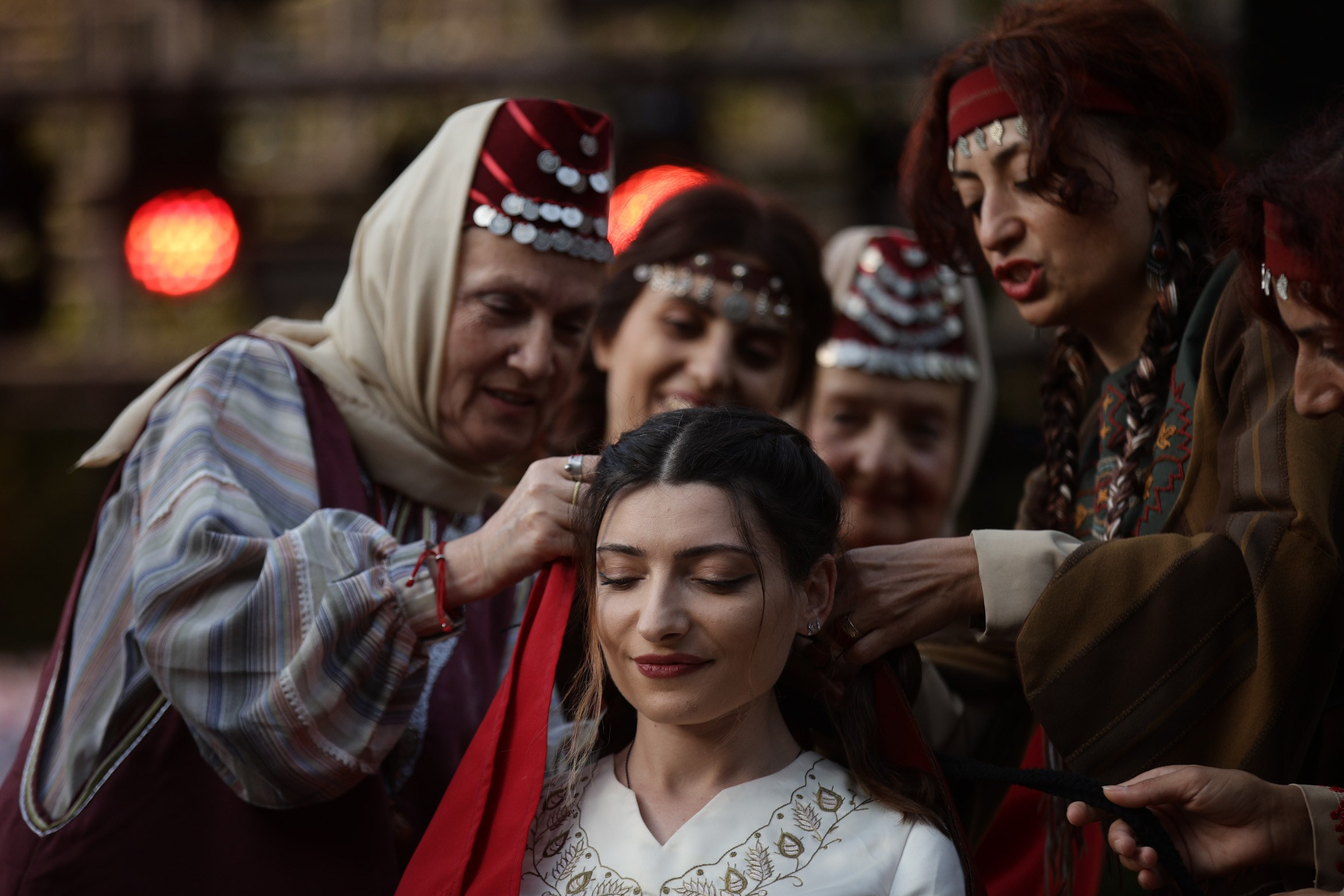 Armenian national dress and dance. Press photo