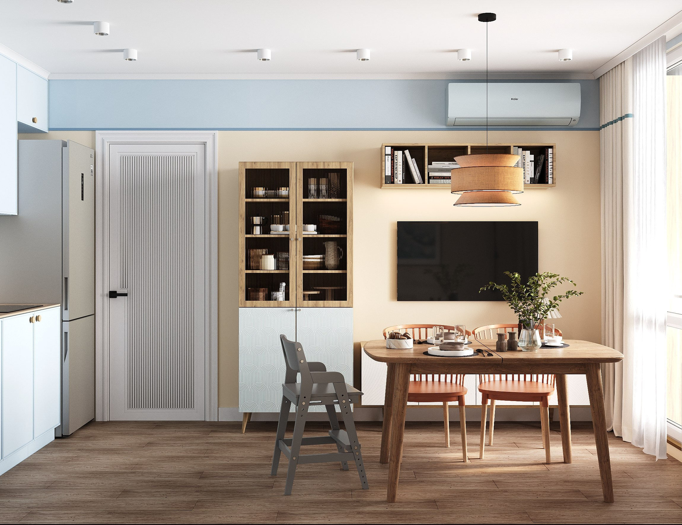 Функциональность и домашняя атмосфера: двухкомнатная квартира для семьи с 2 детьми. Дизайнер интерьера в Москве Ирина Собыленская