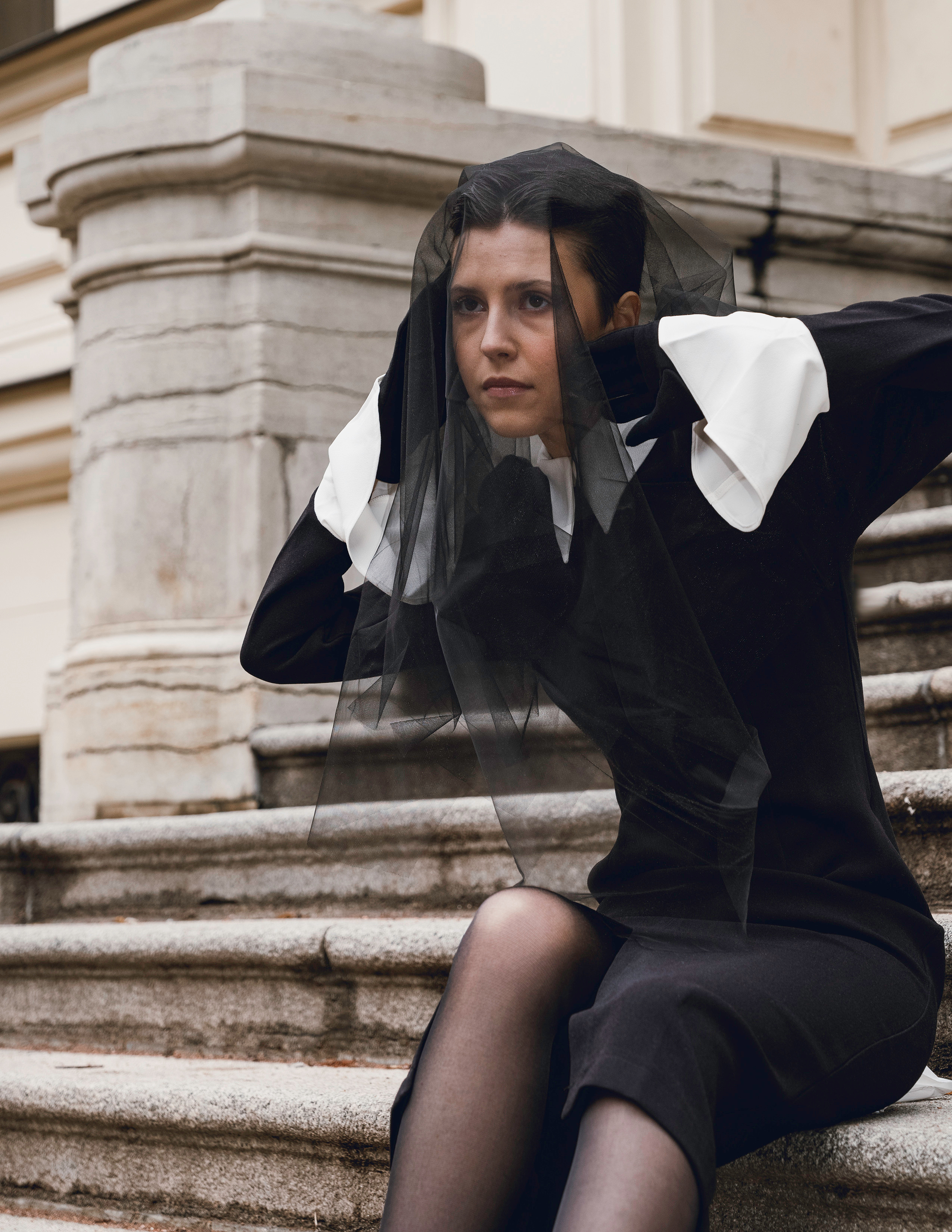 Дарья. Вуаль. Фотосессия в Спб в студии, фотограф Панютина Марина