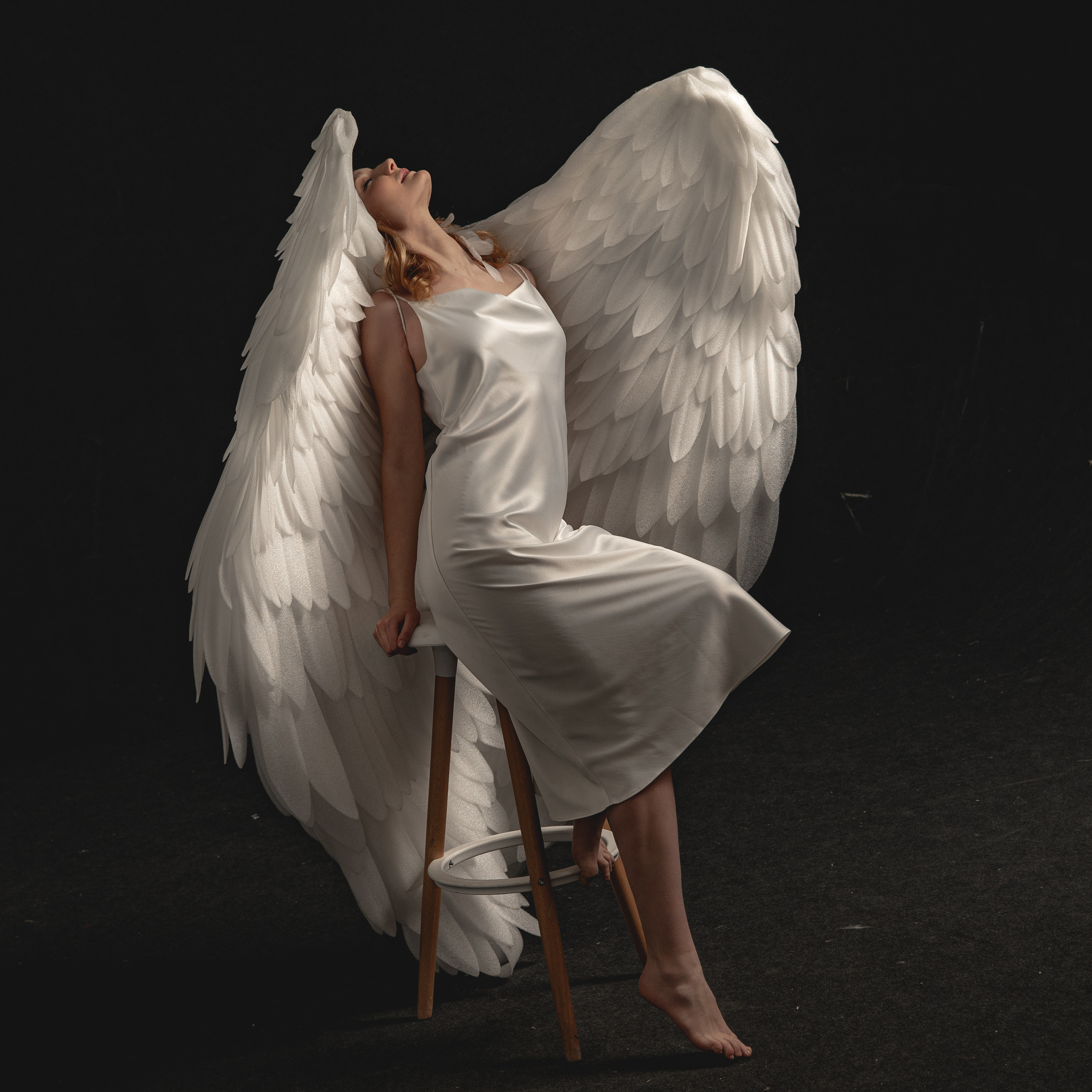 Хаски с Ангелами. Фотосессия в Спб в студии, фотограф Панютина Марина