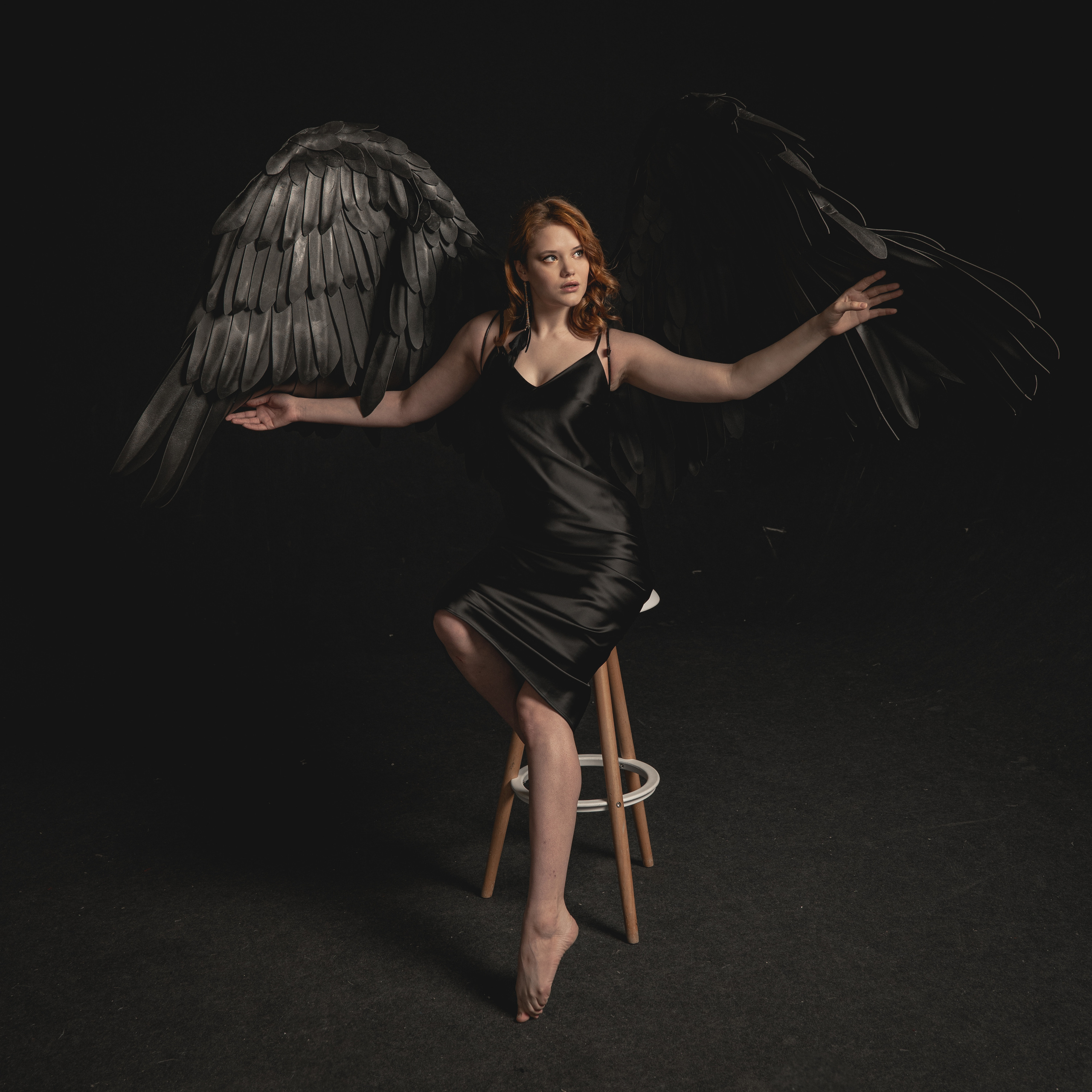 Хаски с Ангелами. Фотосессия в Спб в студии, фотограф Панютина Марина