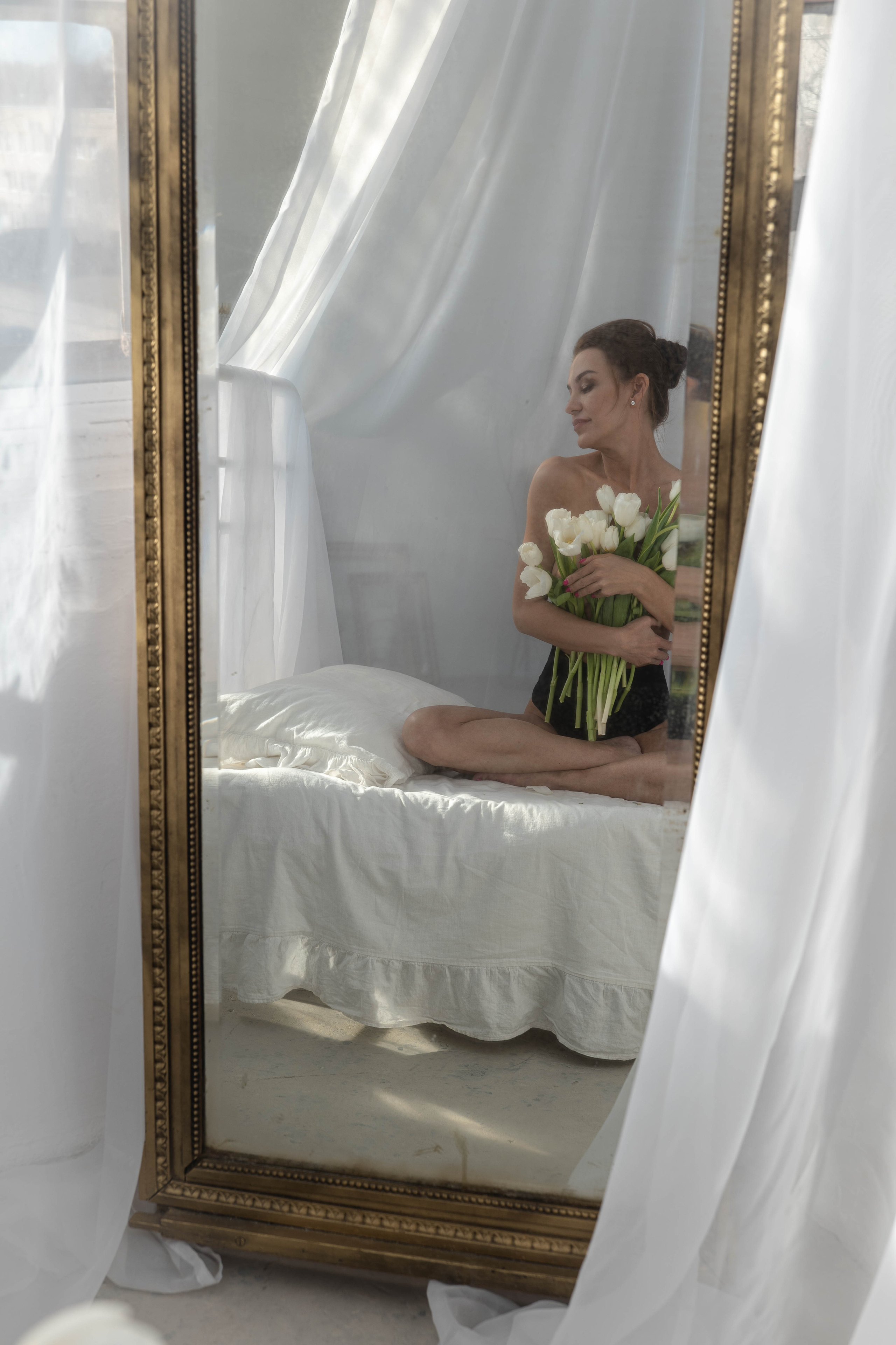 Наталья, вуалевая съемка. Фотосессия в Спб в студии, фотограф Панютина Марина