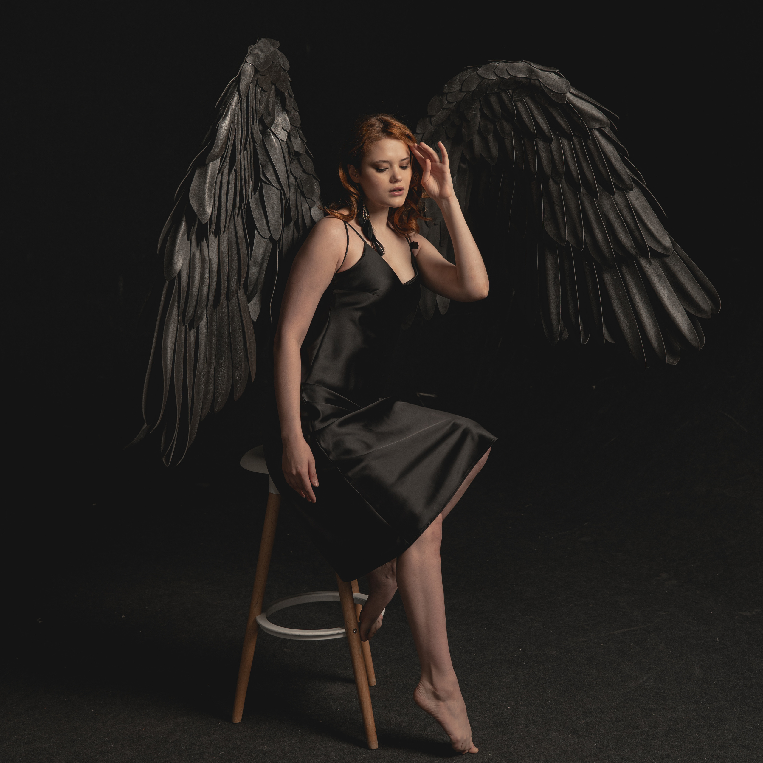 Хаски с Ангелами. Фотосессия в Спб в студии, фотограф Панютина Марина