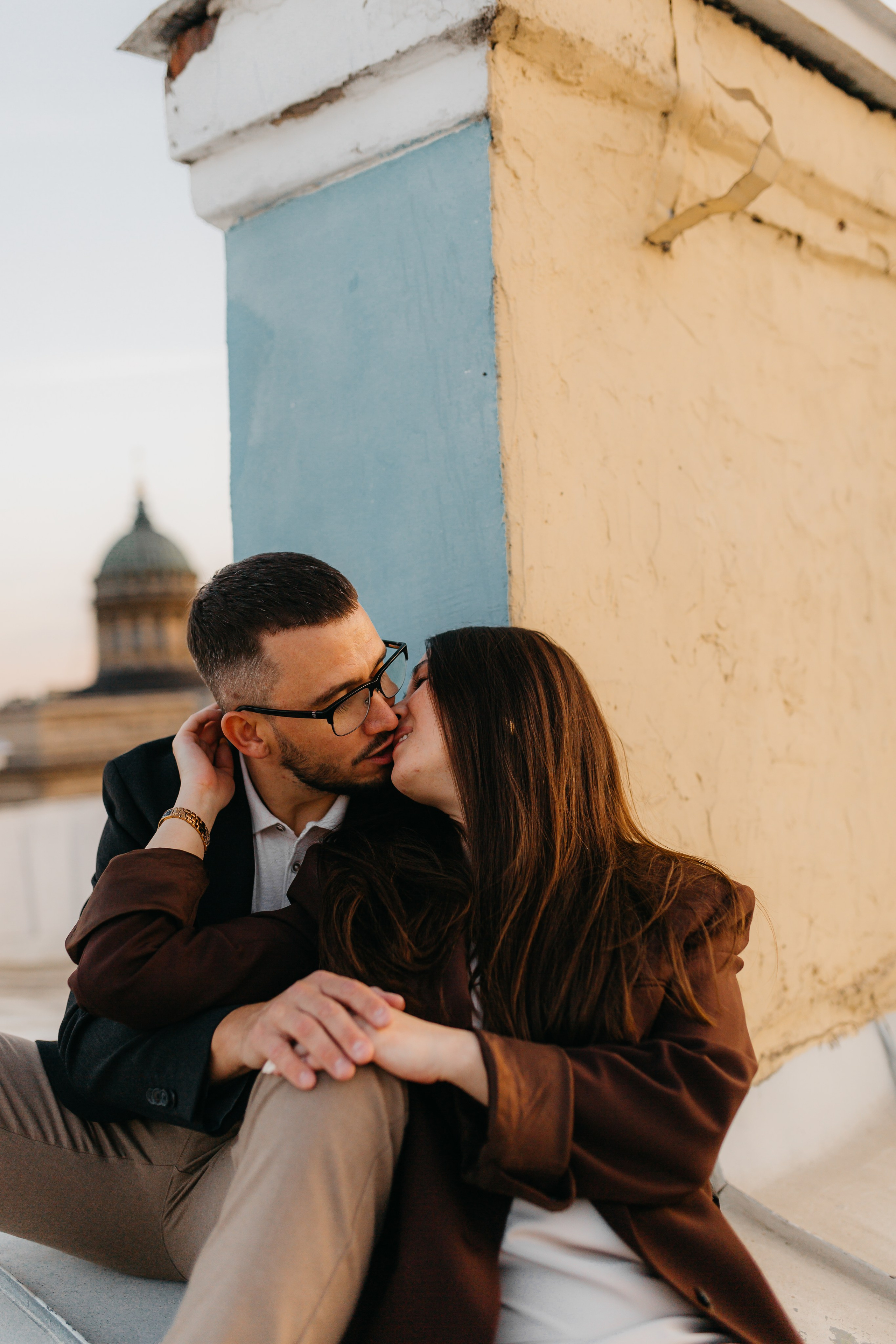 LoveStory на крышах Питера. Фотограф Санкт-Петербург Князева Елизавета