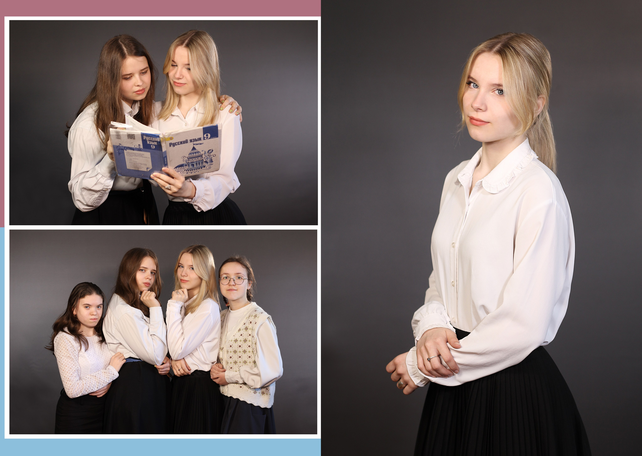 Фотокнига выпускной 9 класс. Твердая фотообложка. Страницы из плотной бумаги с глянцевой ламинацией. От 10 разворотов. Фотограф в Москве Юлия Карпова