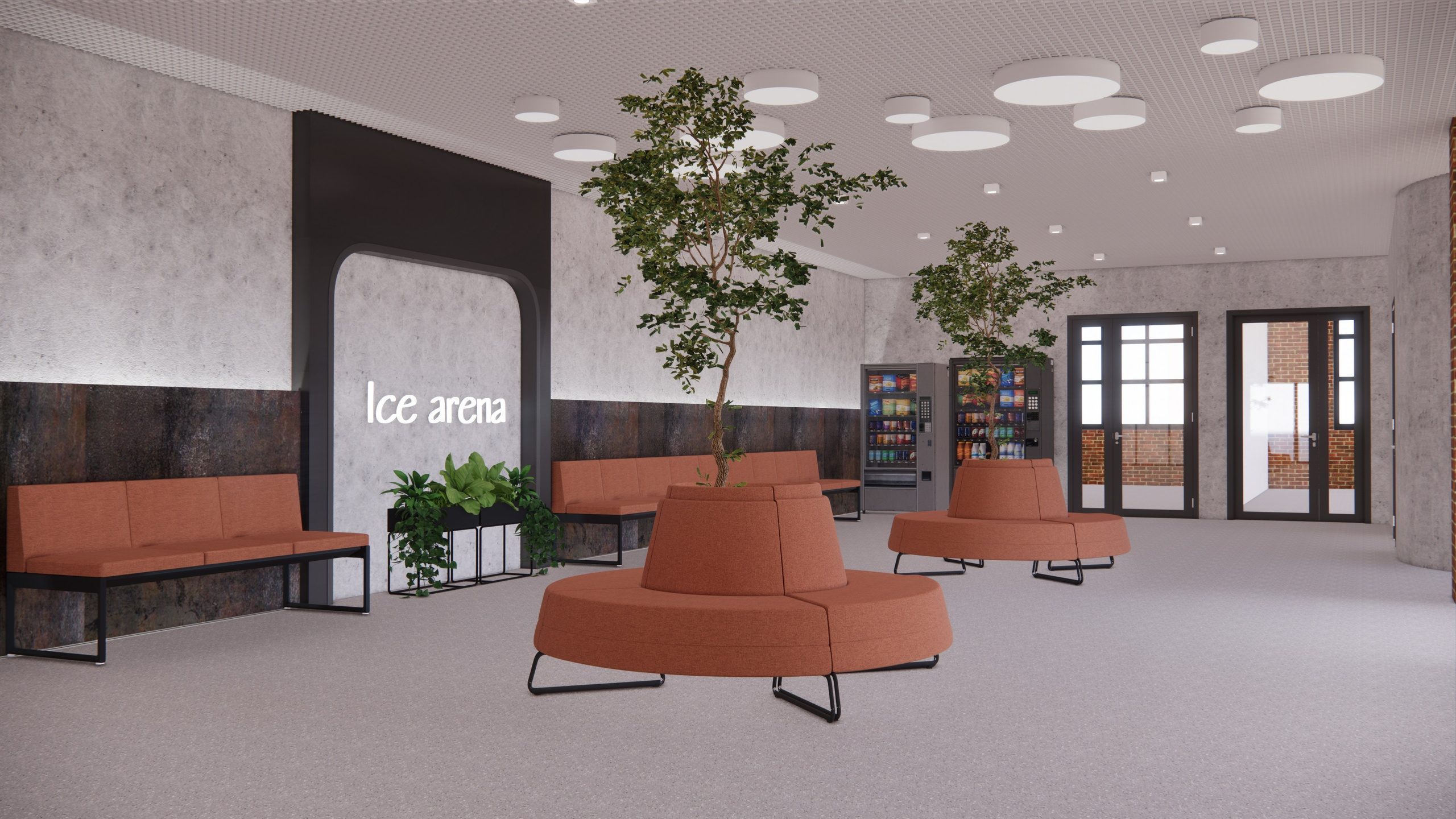 Вестибюль в ледовой арене. Push-design.ru