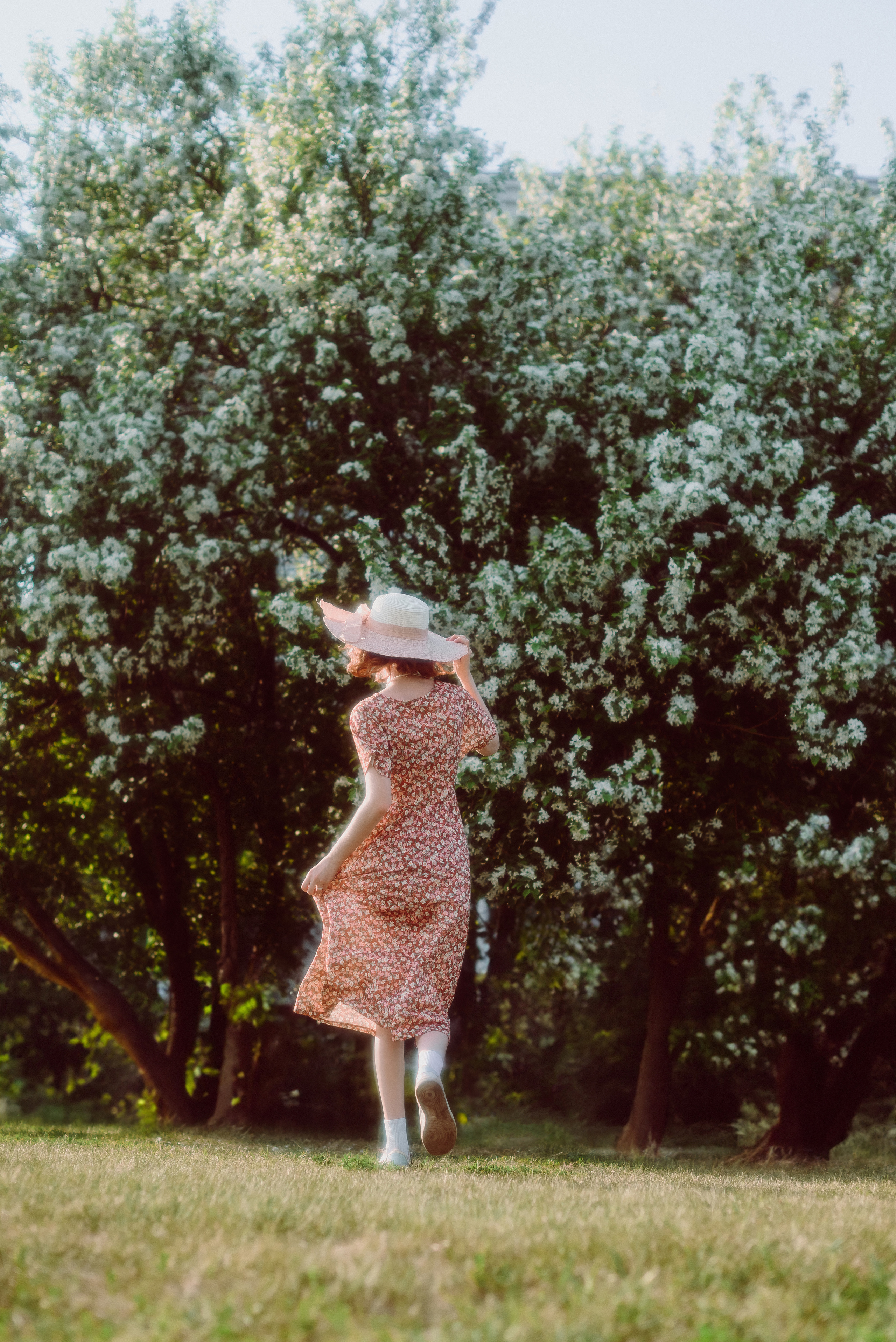 Фотосессия в цветущих яблонях в г. Кемерово