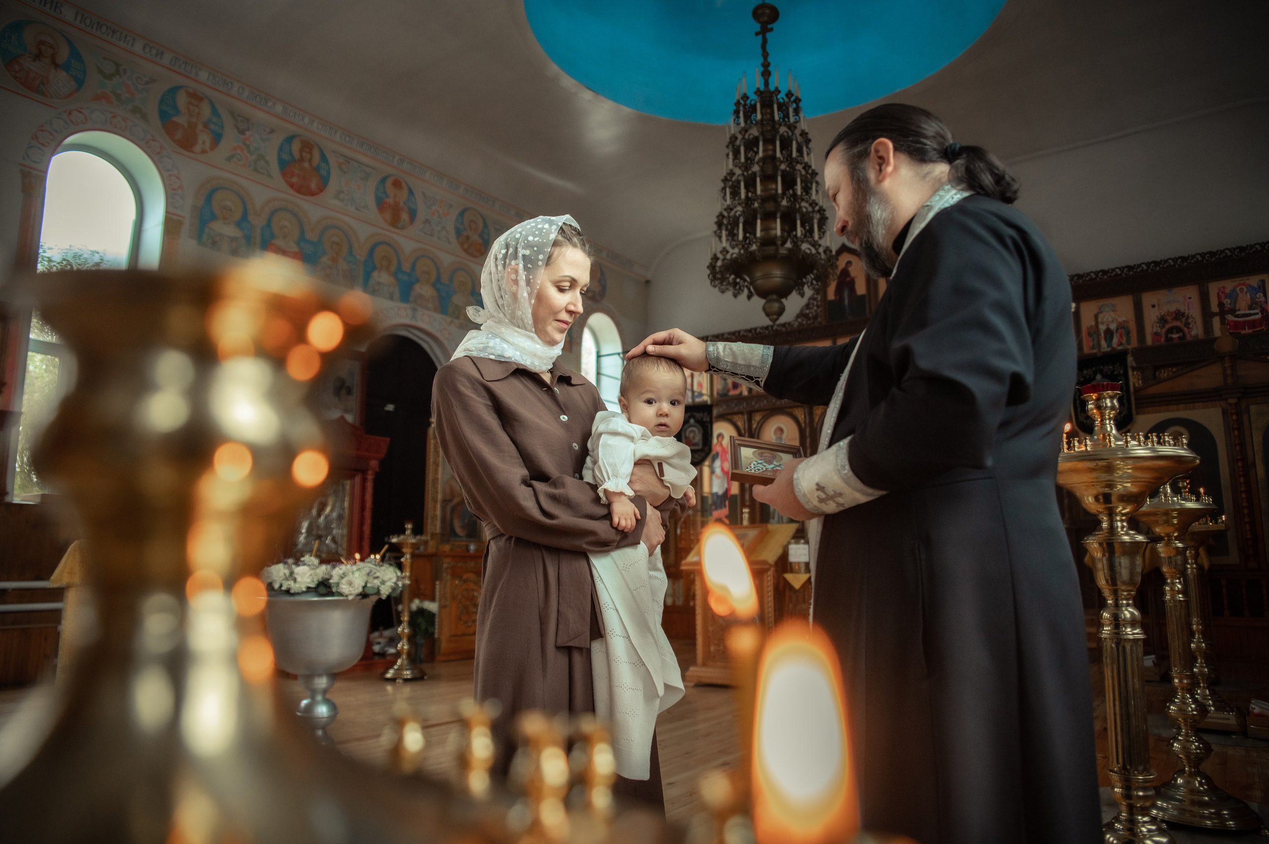 Таинство Крещения Геннадия, Храм Николая Чудотворца Краснослободск. Церковный, семейный и репортажный фотограф Волгоград, Волжский
