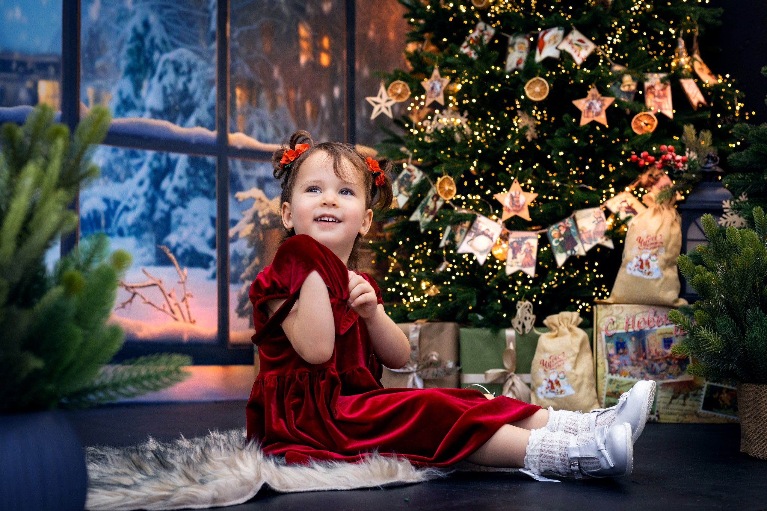 Новогодняя локация вечер. Фотостудия «Олеся». Фотостудия в г. Верхняя Пышма