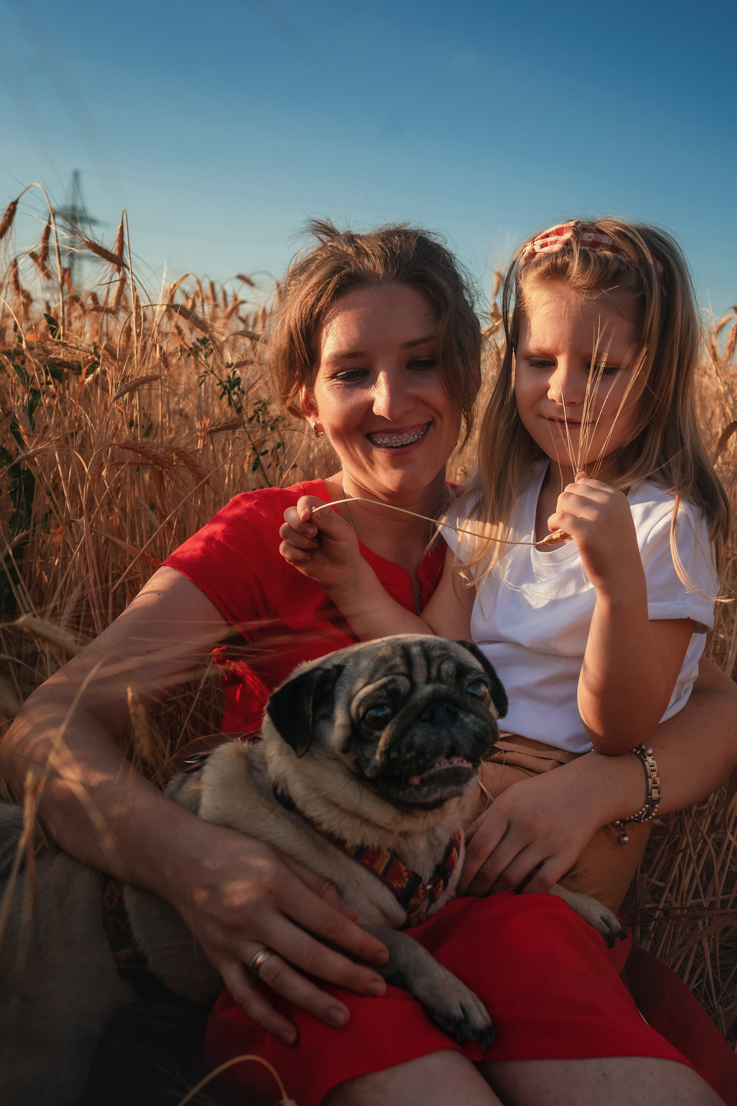 Миша, Настя, Полина и Леша в поле. Семейный фотограф в Алматы Анжелика Али Номан