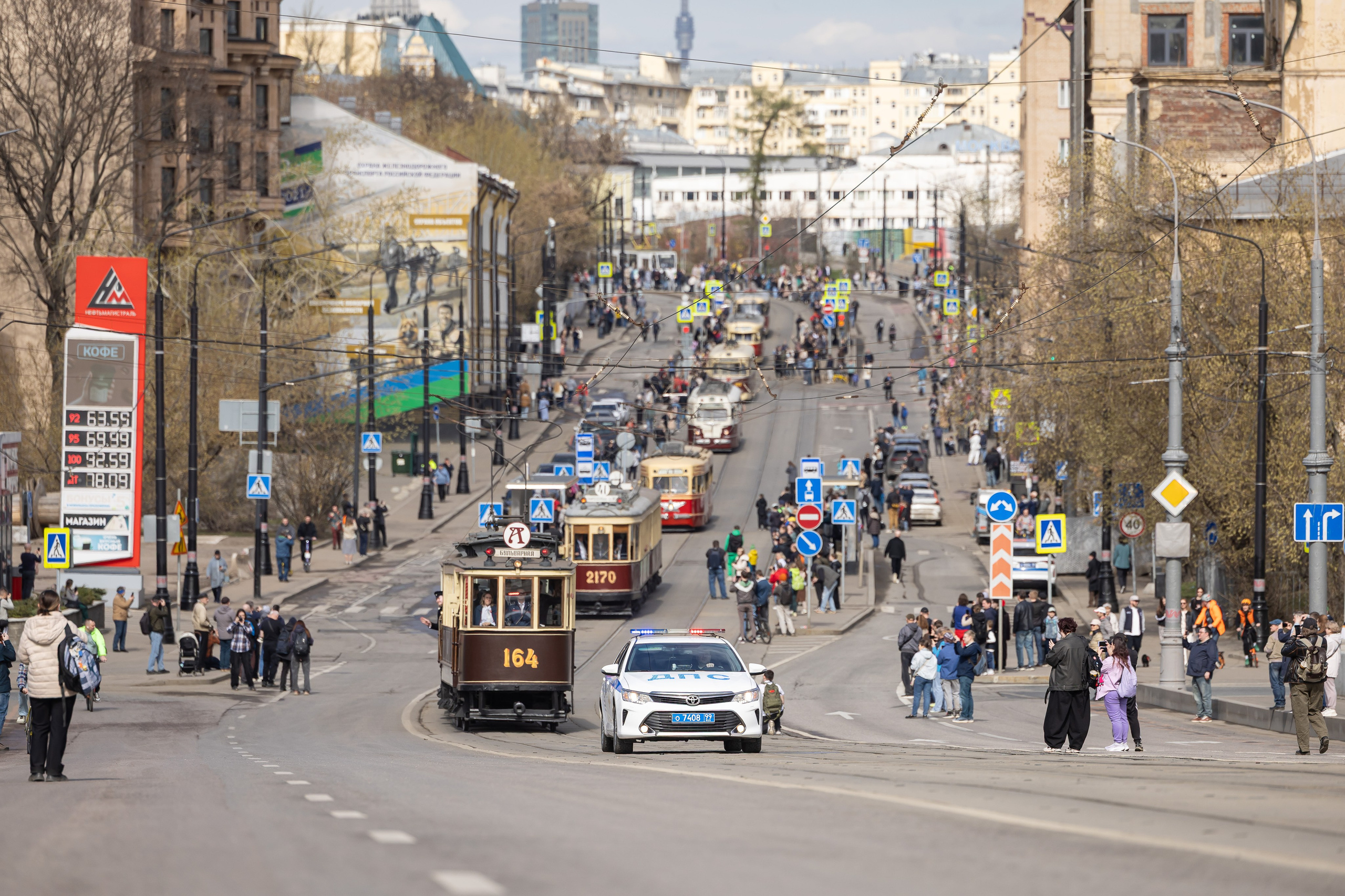 Парад трамваев 4 апреля в Москве. Фотограф Владимир Охрименко