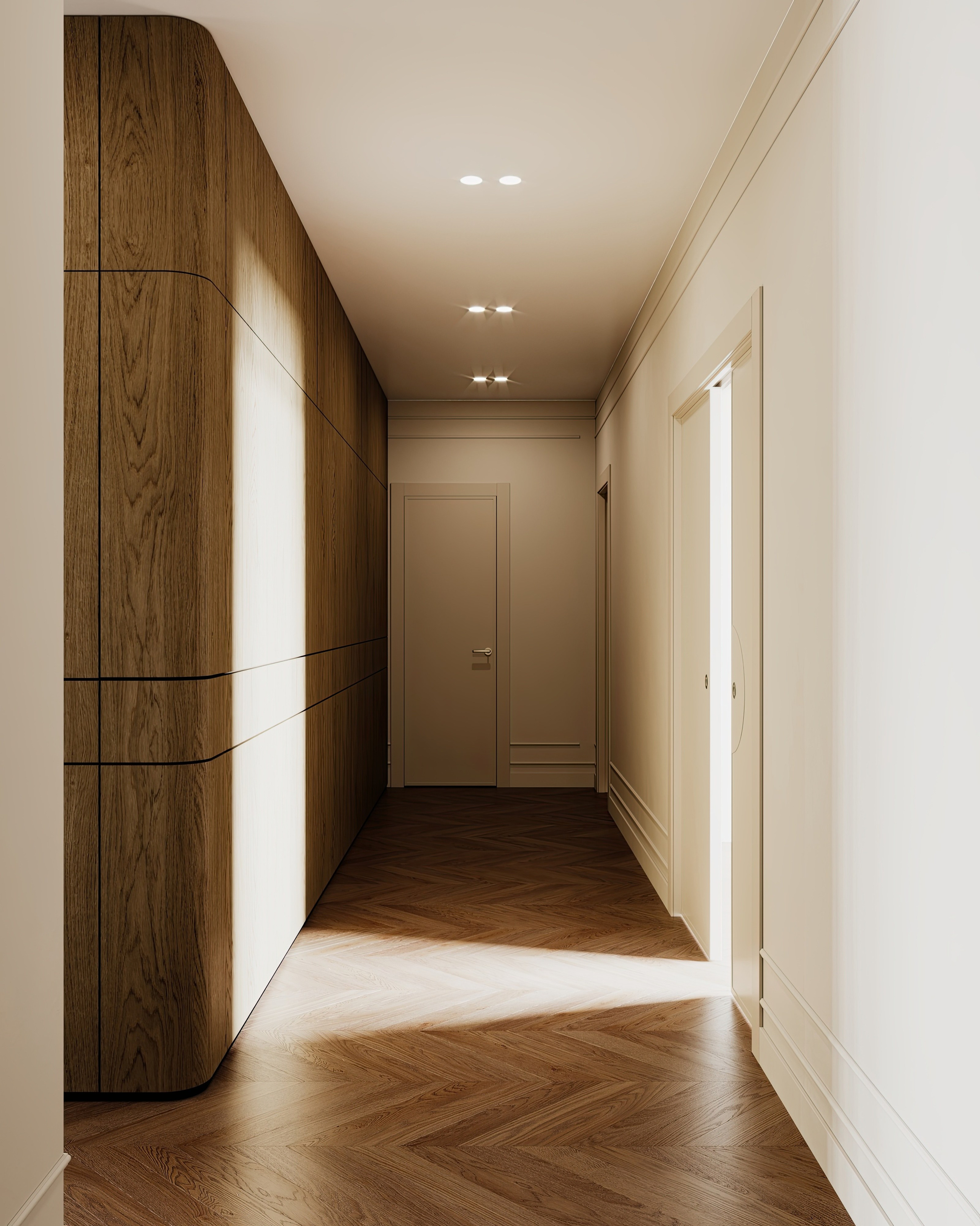 Полянка кухня-гостиная-прихожая-коридор. Визуализатор Векшина Елена