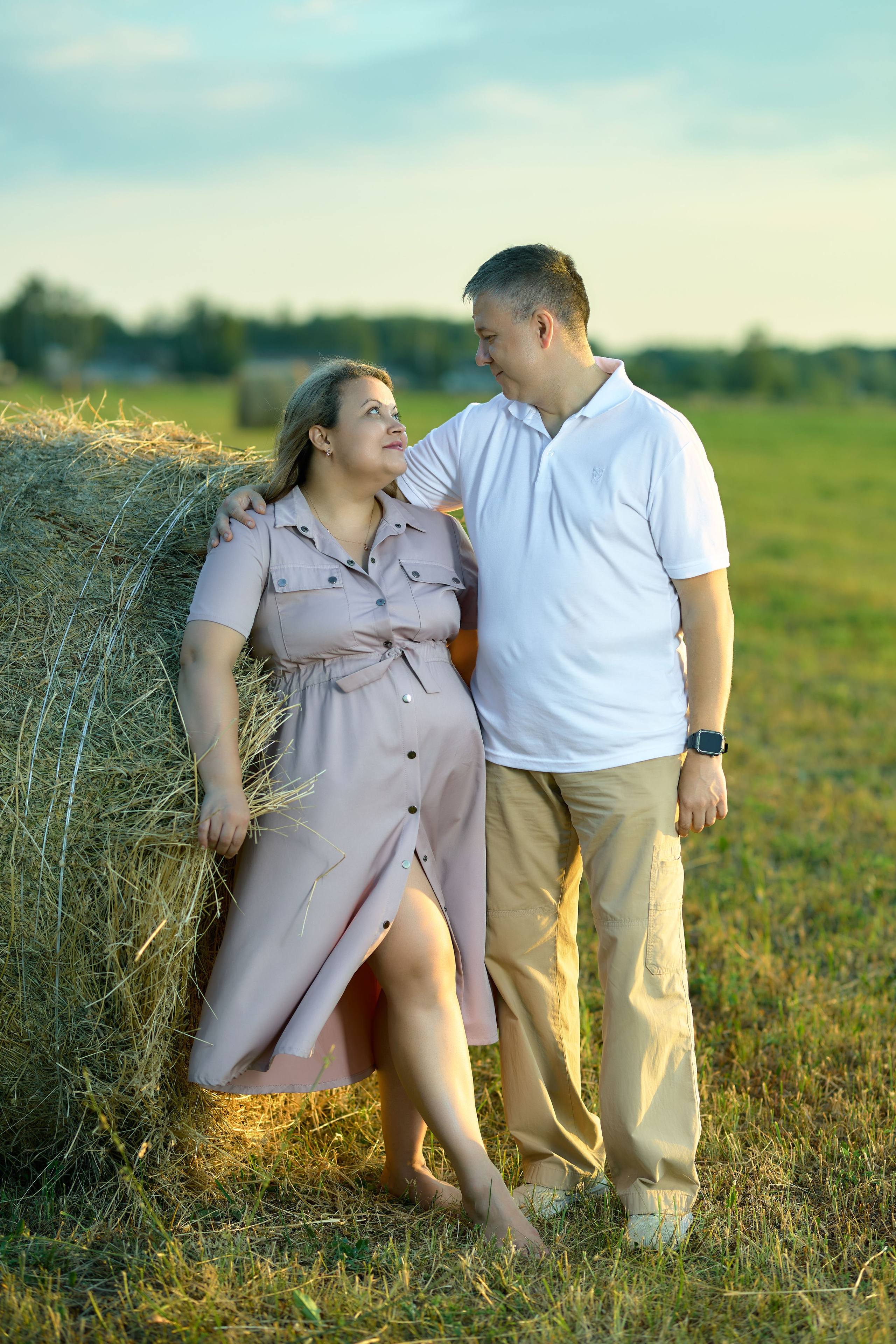 Фотосессия в поле, стог, валки, солома Чебоксары Чувашия