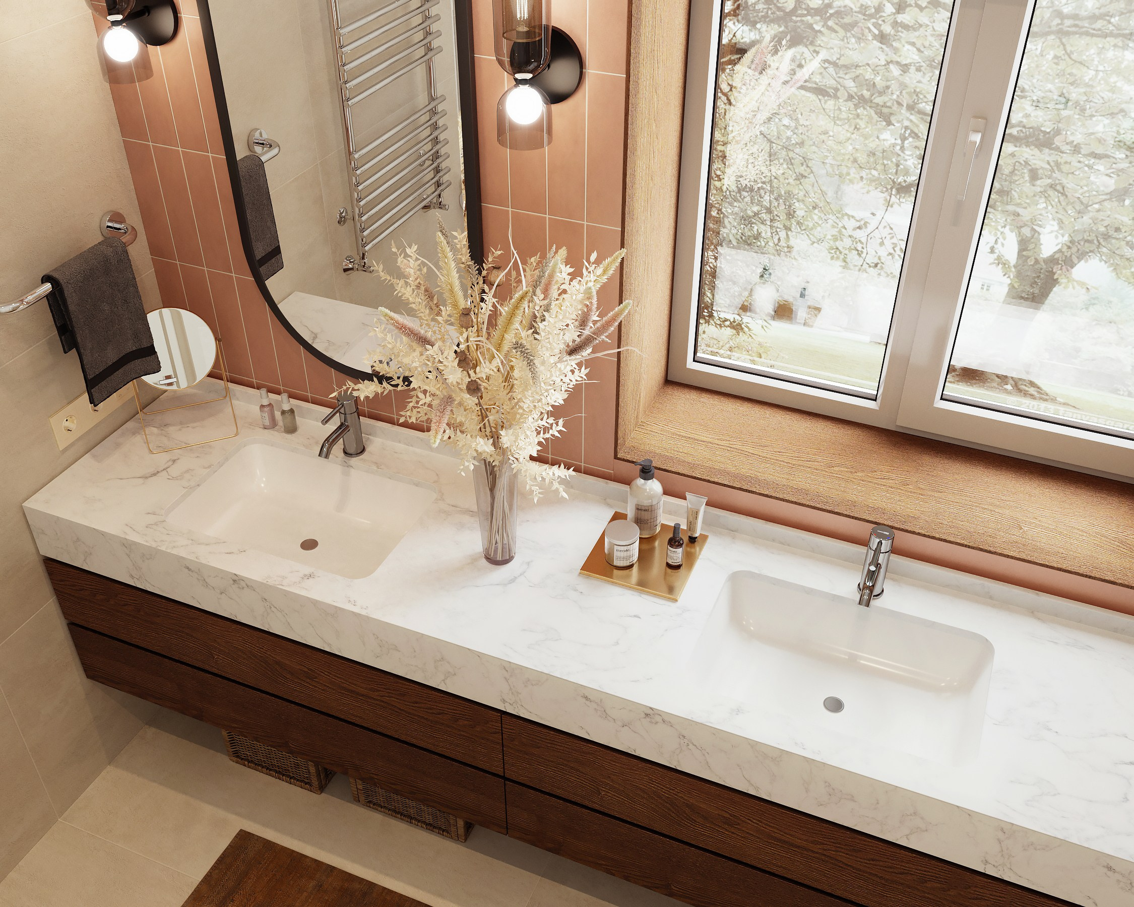 Визуализация ванной комнаты 9 m². Заказать 3d визуализацию интерьеров — Дарья Веденёва