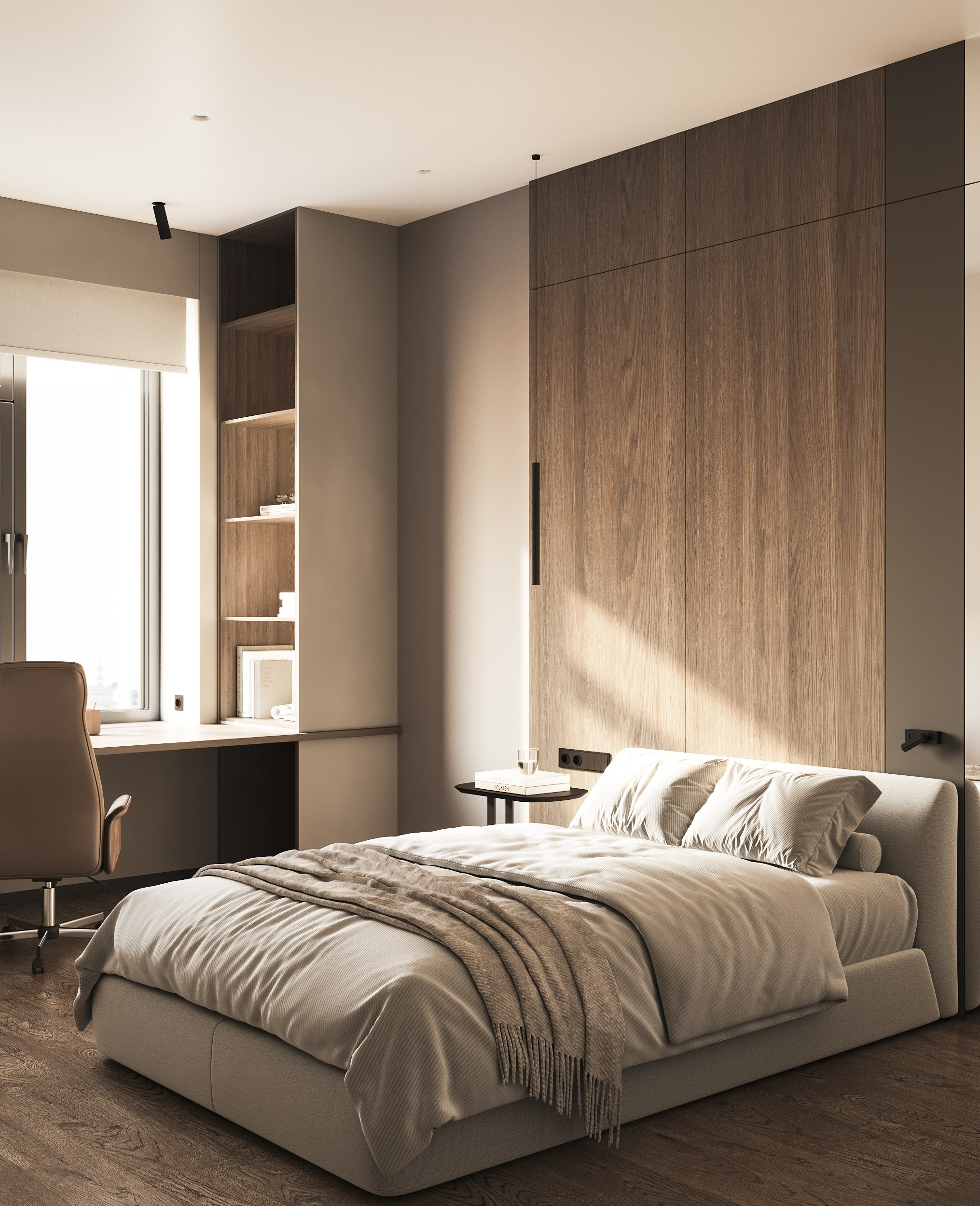 3д визуализация комнаты для подростка в современном стиле 