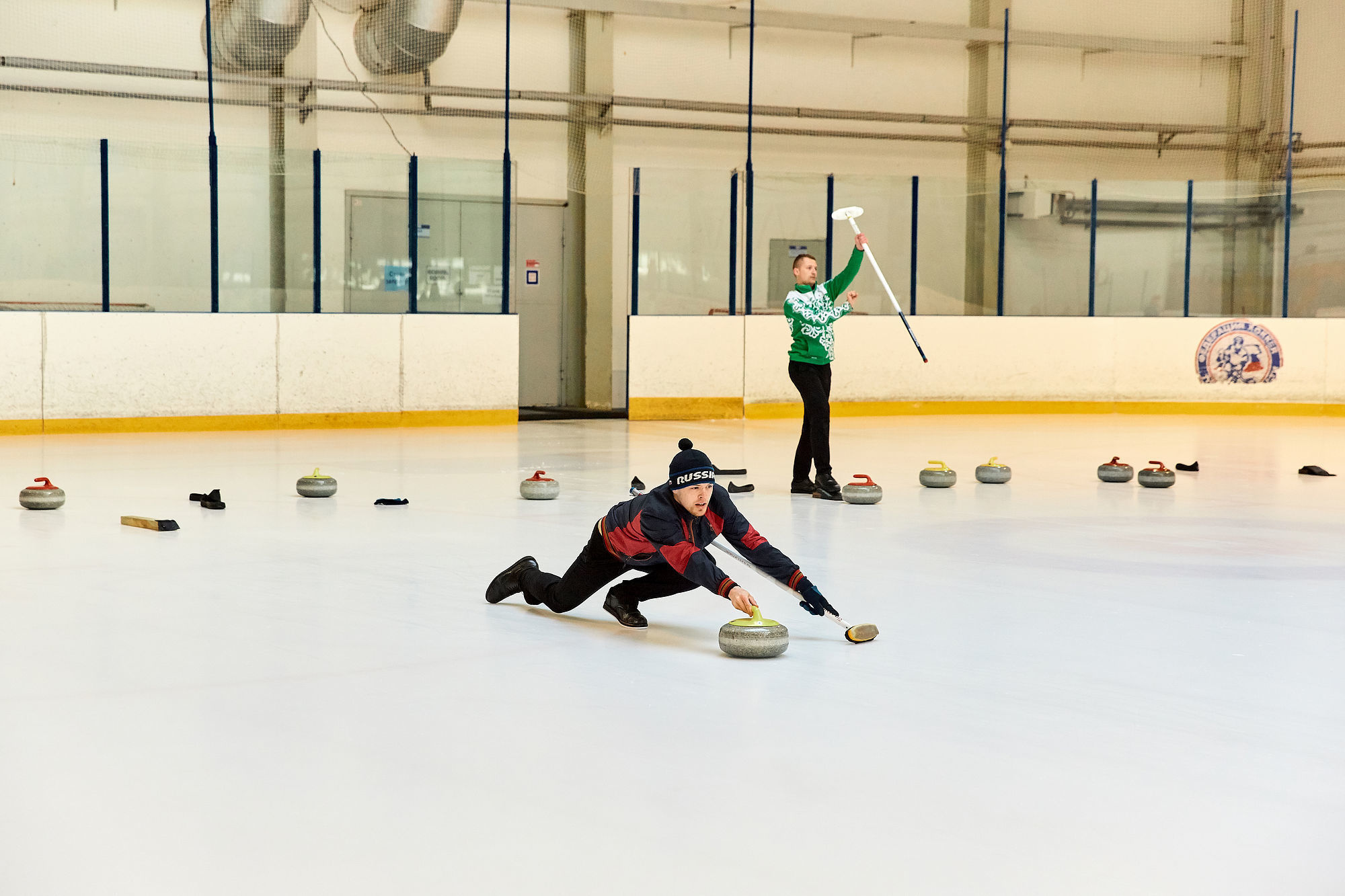 Тренировка сборной Томской области по керлингу (спорт глухих), Томск, 2019. Репортажный фотограф в Томске